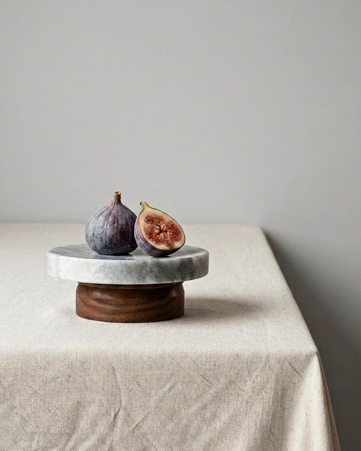 Pedestal Tray / Stone Wood Round Riser / Grey
