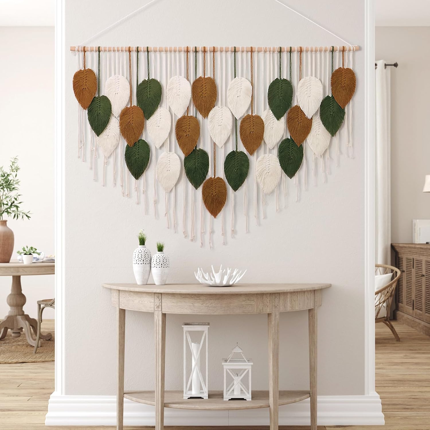Large Macrame Wall Hanging Boho Woven Tapestry / 51.5"W x 33.5"L