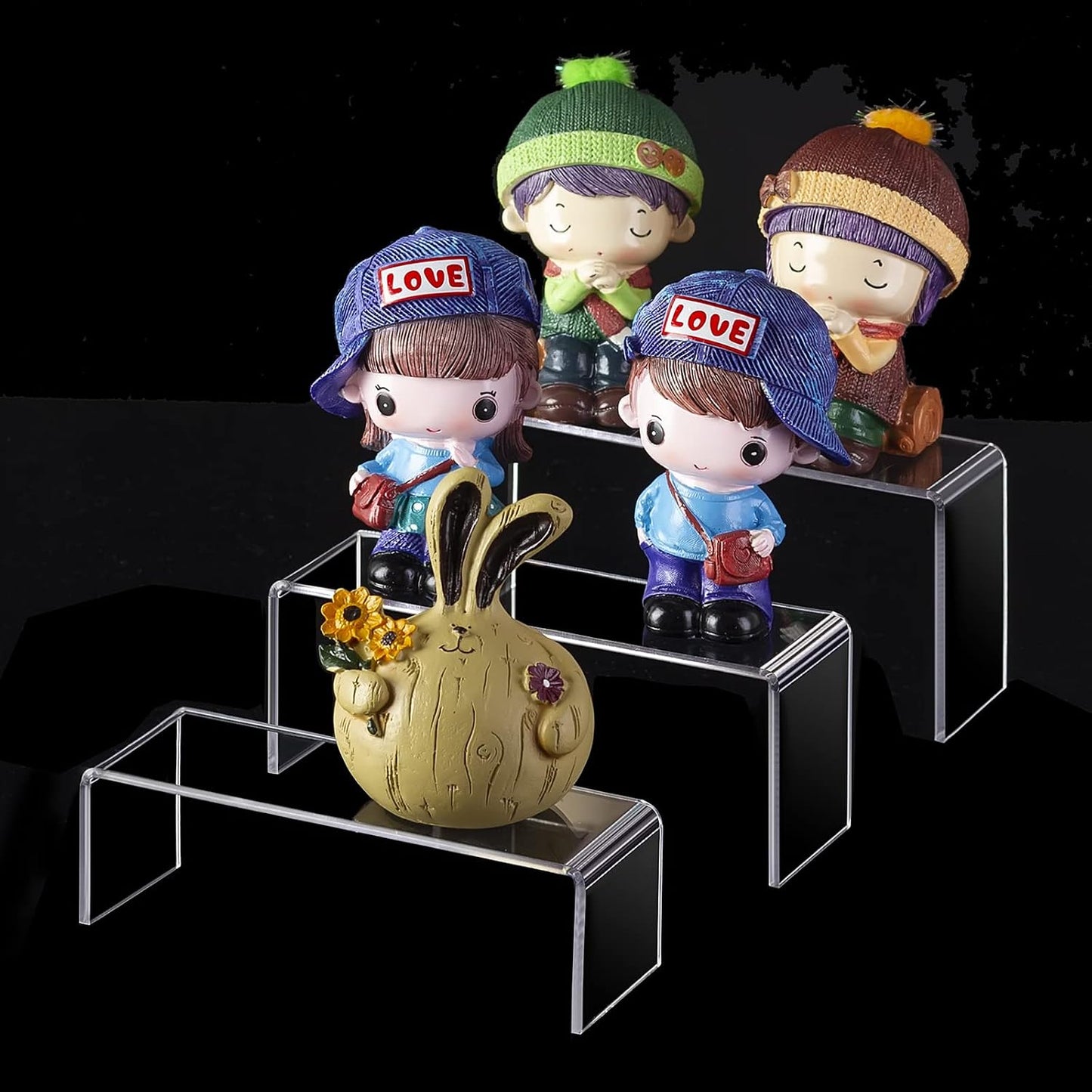 Acrylic Display Stand Riser Small Acrylic Decorator Stand Shelf for Figures Pops / 5 x 5 x 6 / Clear