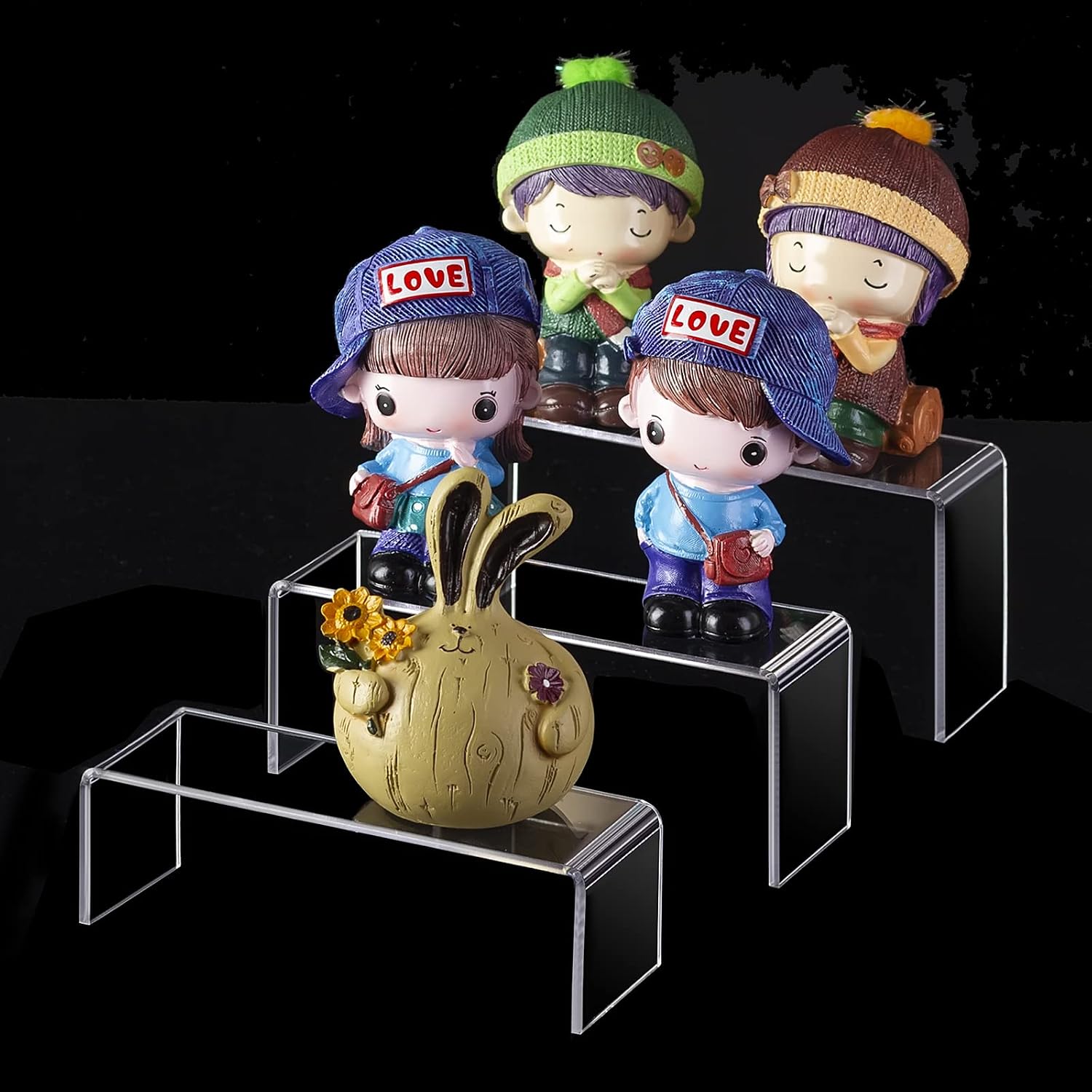 Acrylic Display Stand Riser Small Acrylic Decorator Stand Shelf for Figures Pops / 5 x 5 x 6 / Clear