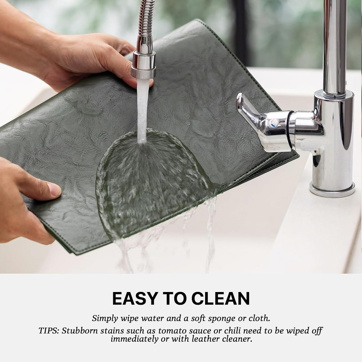 Baroyal Faux Leather Placemats Set of 12 Vinyl Washable Wipeable Table Mats for Kitchen Dining Table Heat Resistant