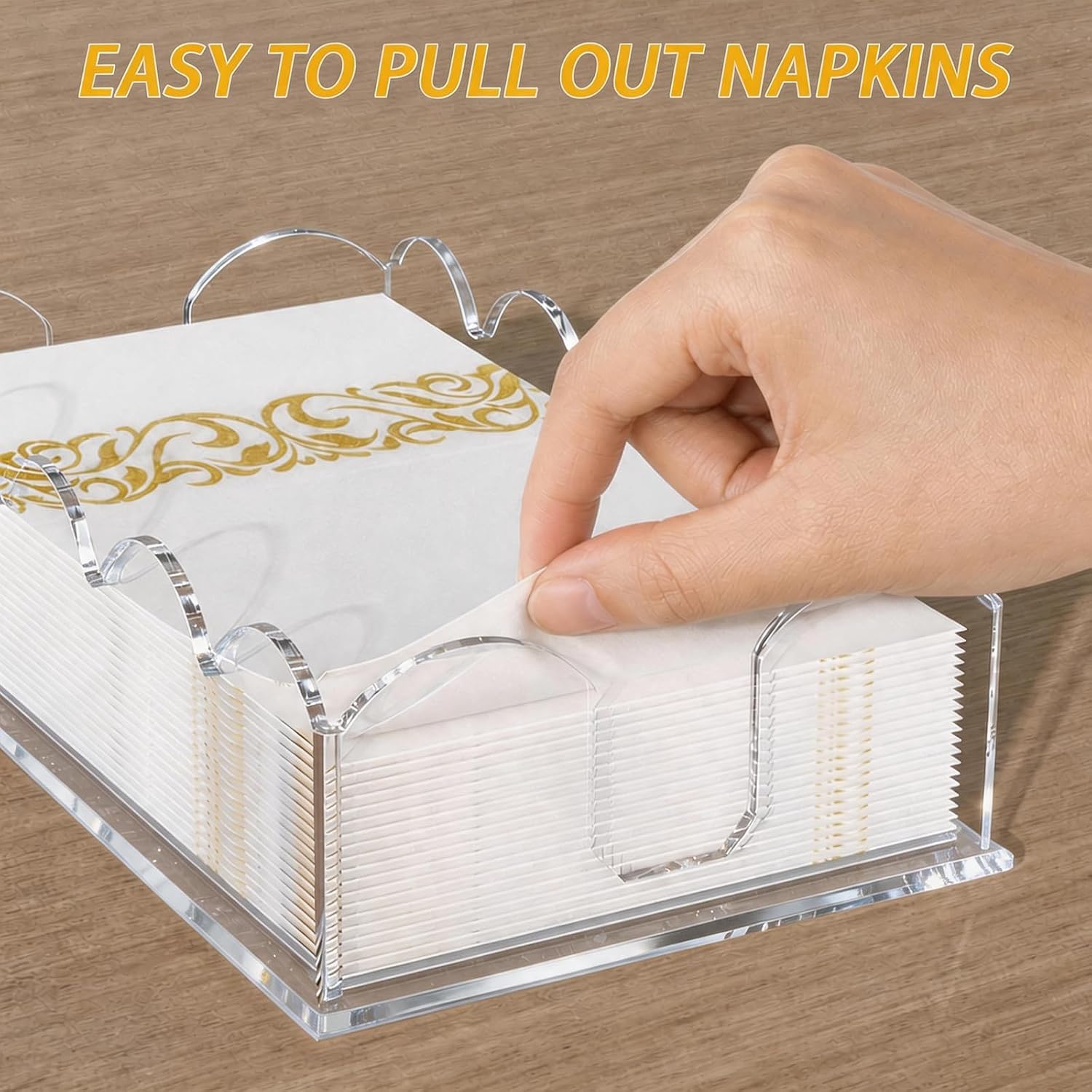 Acrylic Guest Towel Napkin Holder / Clear