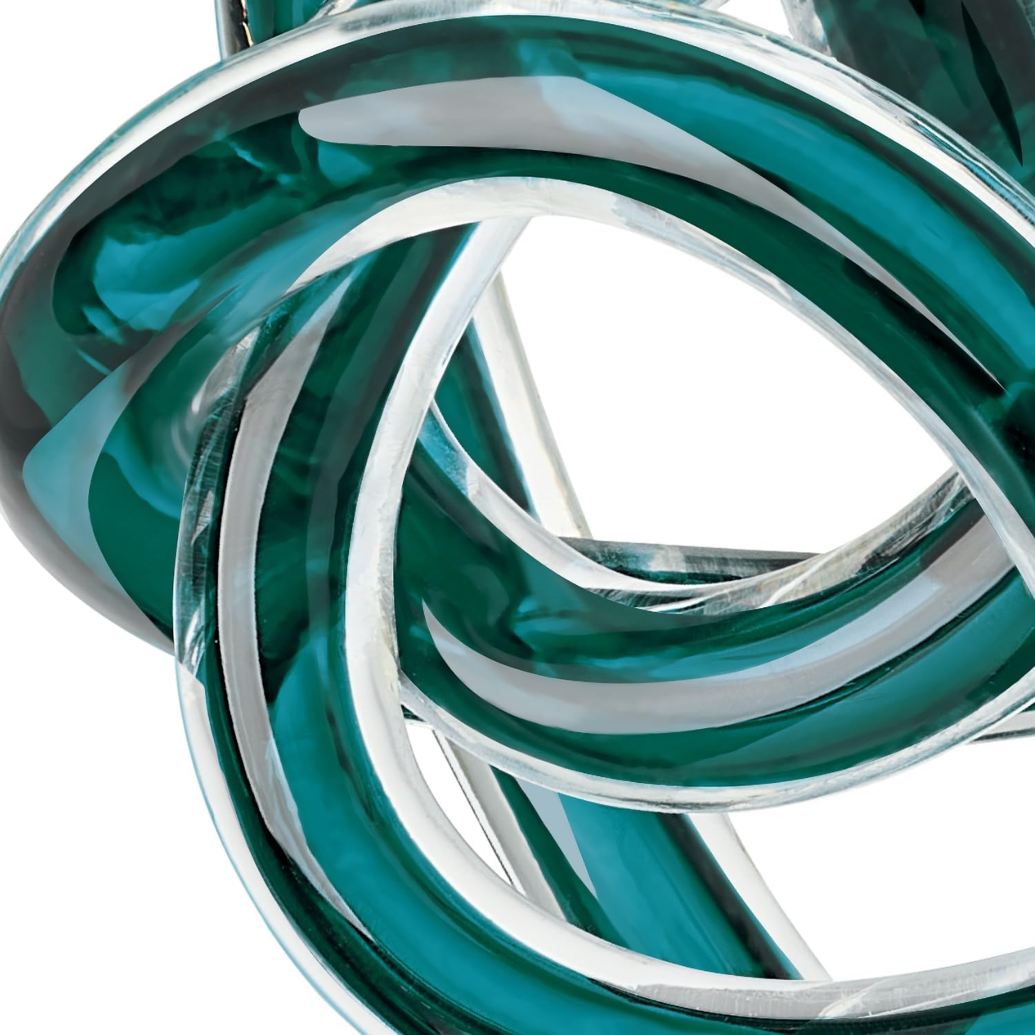 Glass Art Knot Decor Ball / 3-inch Diameter / Teal / 3 Inch
