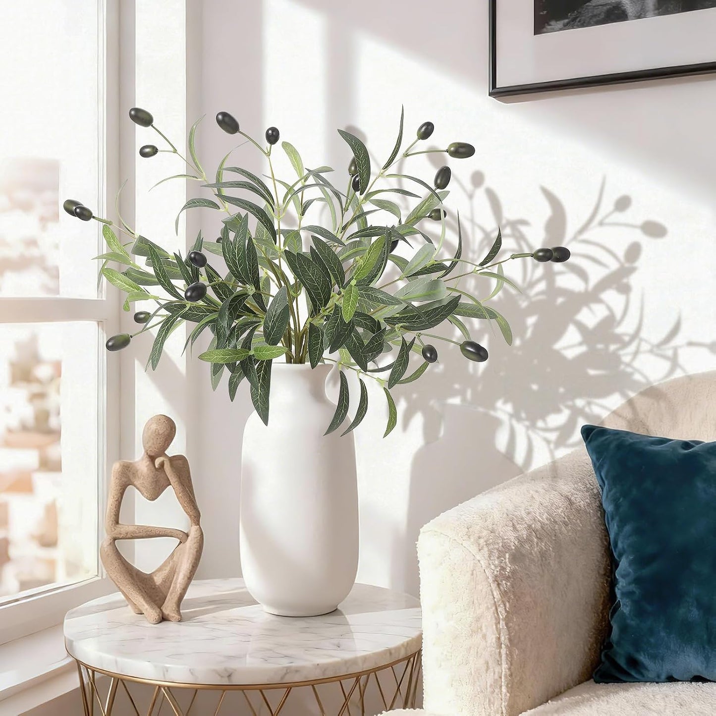 15.7" Artificial Olive Branches / Green Olive Branch / Set of 6