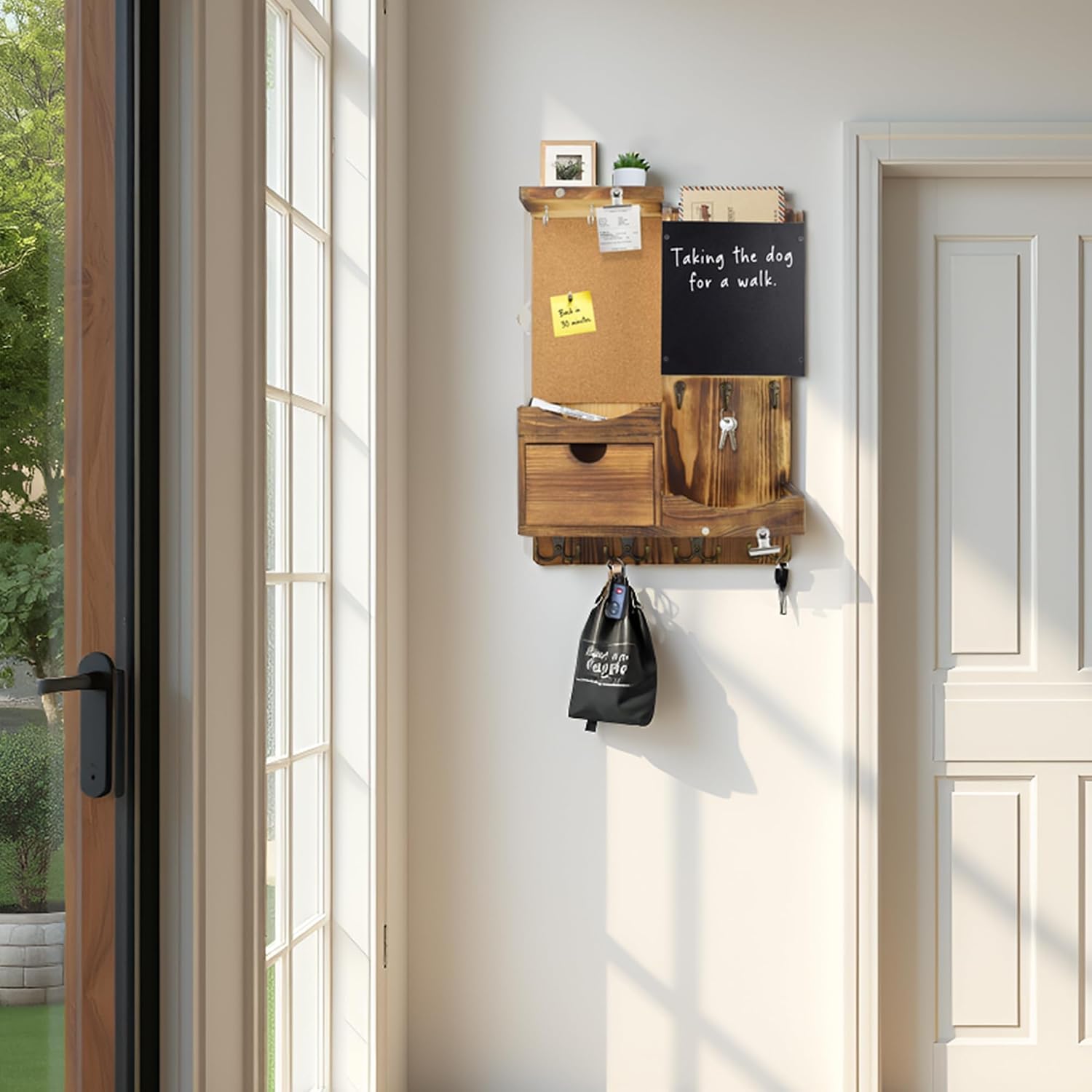 Key Holder Wall Mount / Natural Wood / Vertical