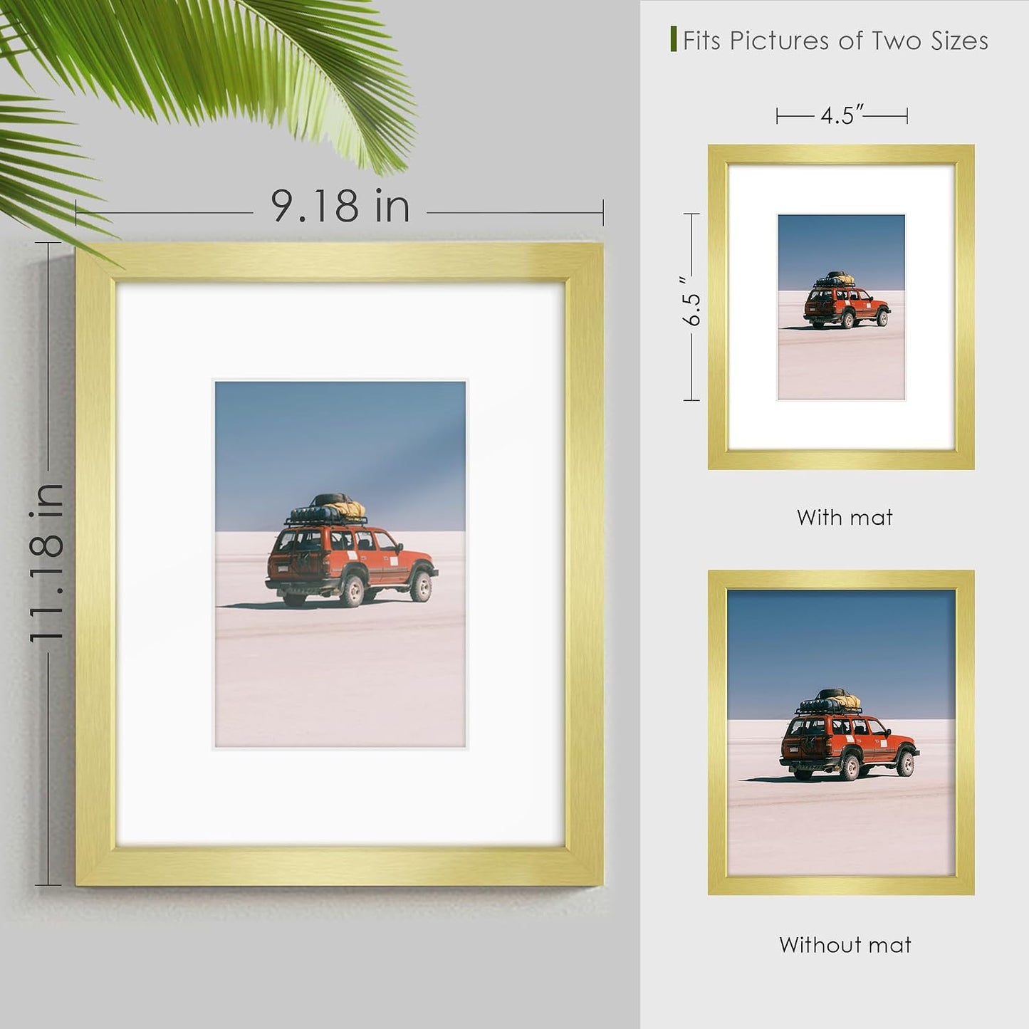 8x10 Picture Frame Sef of 10, Display Pictures 5x7 with Mat or 8 x 10 Without Mat, Photo Frame Collage for Wall Gallery