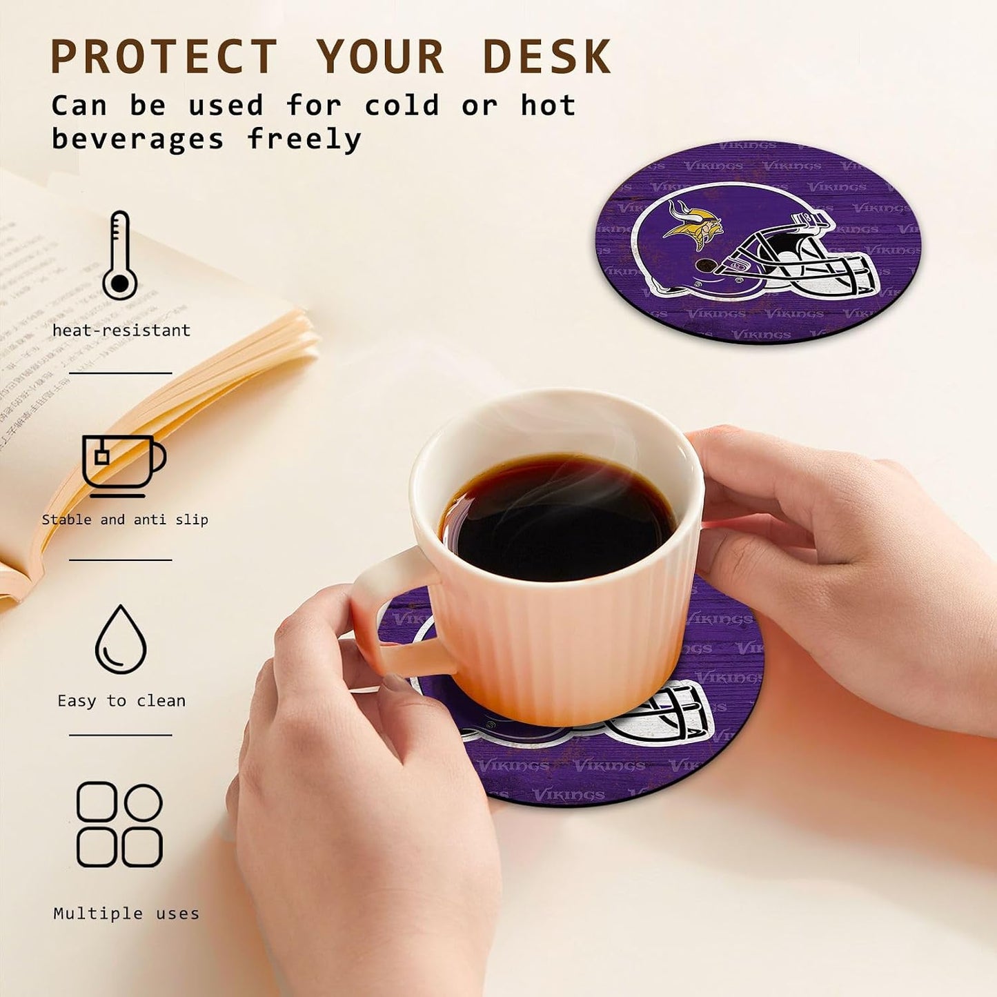 Coasters for Drinks / 10 Purple / Set of 4