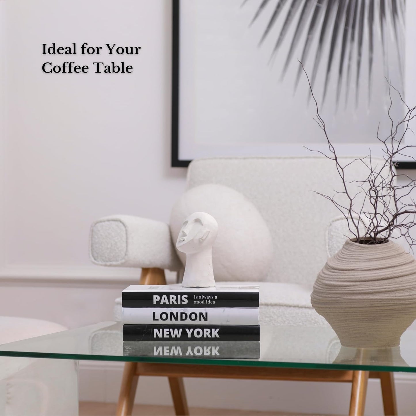 Foldable and White Faux Book Set Featuring Paris / Black
