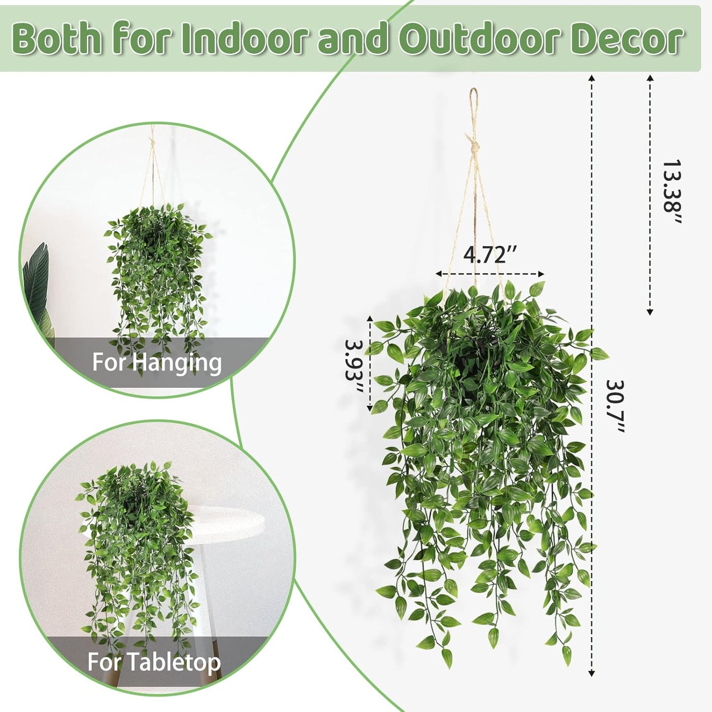 Faux Greenery Plant / Green-2 / Set of 2