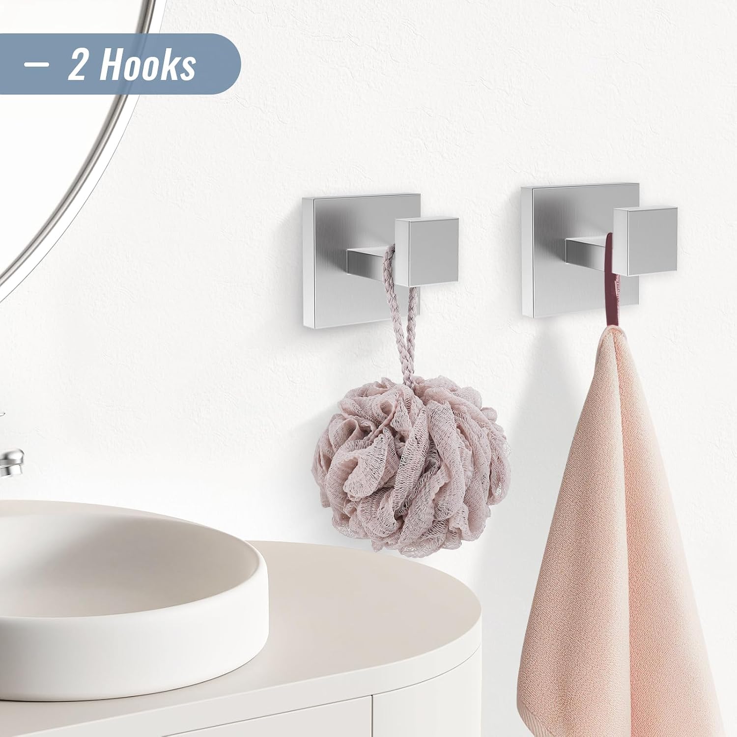 YACVCL 5 Pieces Brushed Nickel Bathroom Accessorie Set 23.6 Inch Towel Bar Set SUS304 Stainless Steel Towel Holder Set