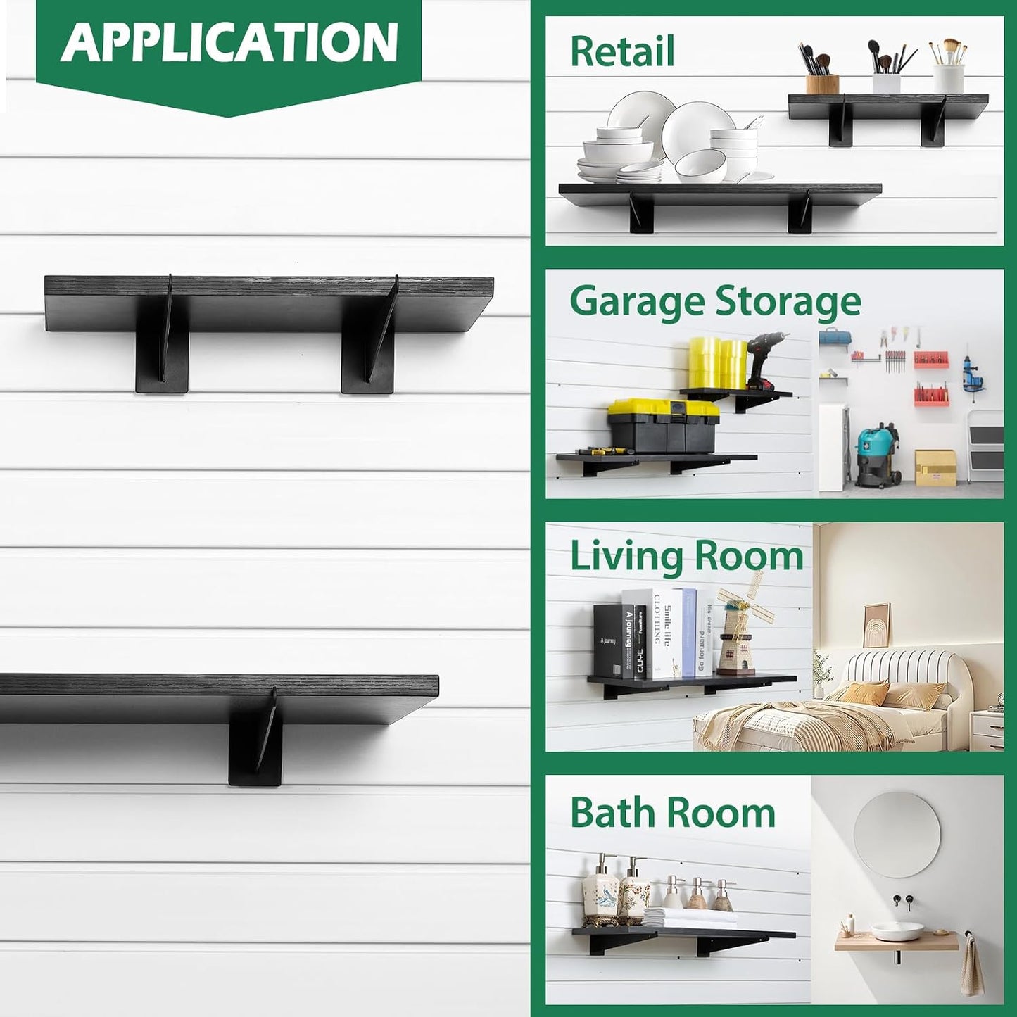 10 Inch Slatwall Shelf Bracket, Slatwall Accessories, Heavy Duty Slat Wall Shelf Bracket with Lip for Garage and Retail