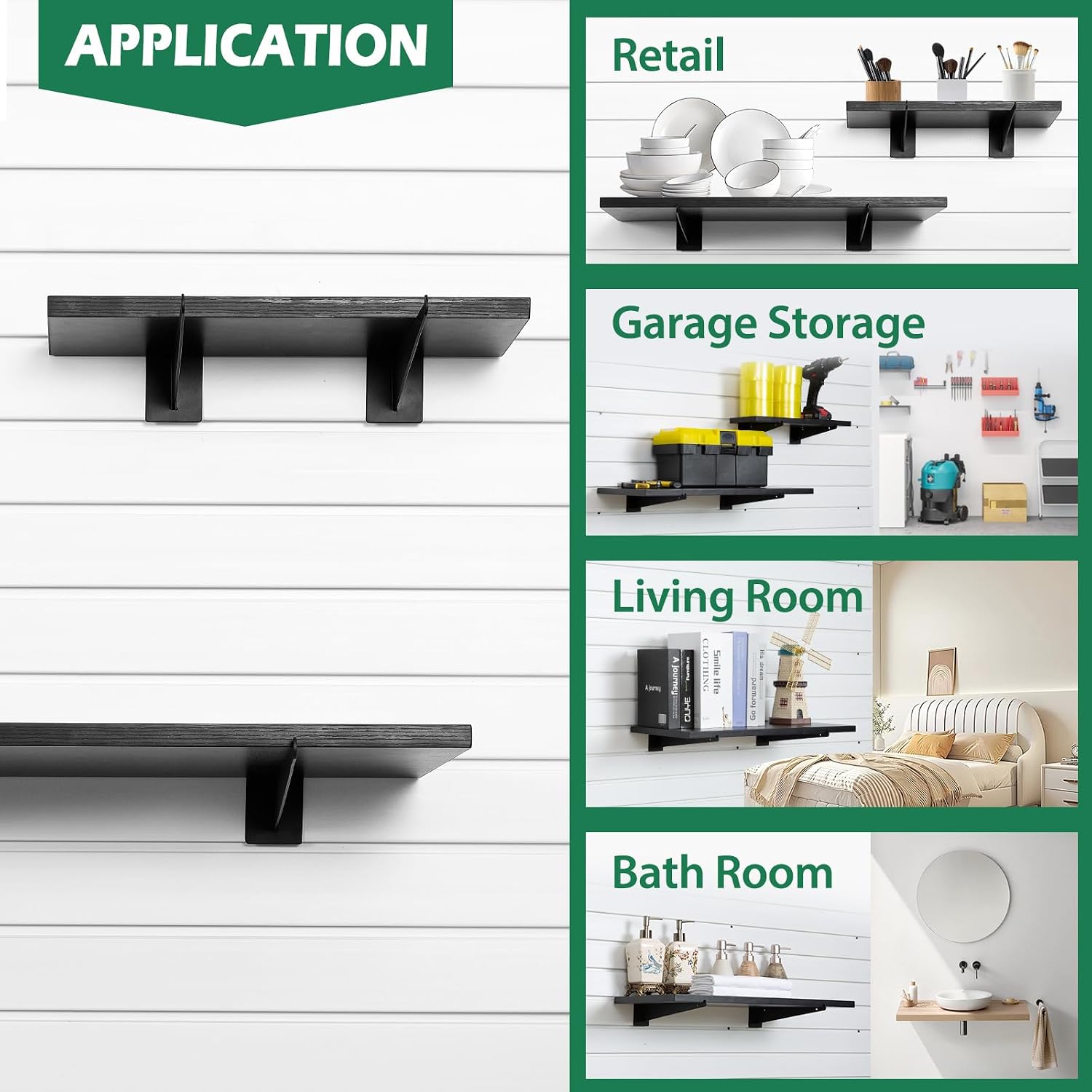 8 Inch Slatwall Shelf Bracket, Slatwall Accessories, Heavy Duty Slat Wall Shelf Bracket with Lip for Garage and Retail