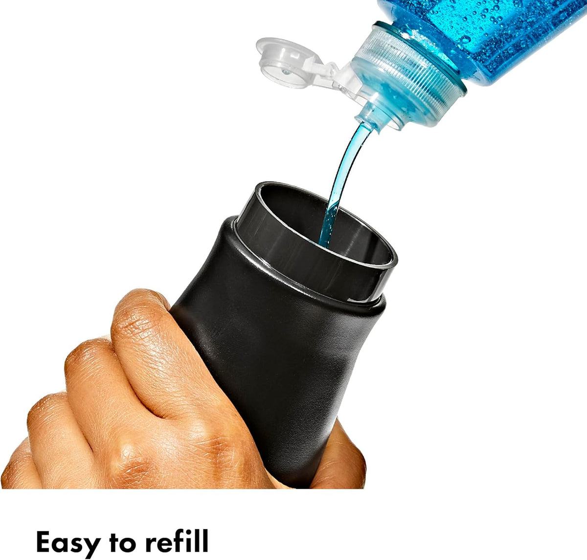 OXO Good Grips Stainless Steel Easy Press Soap Dispenser - Matte Black | 15 oz Capacity, One-Handed Press