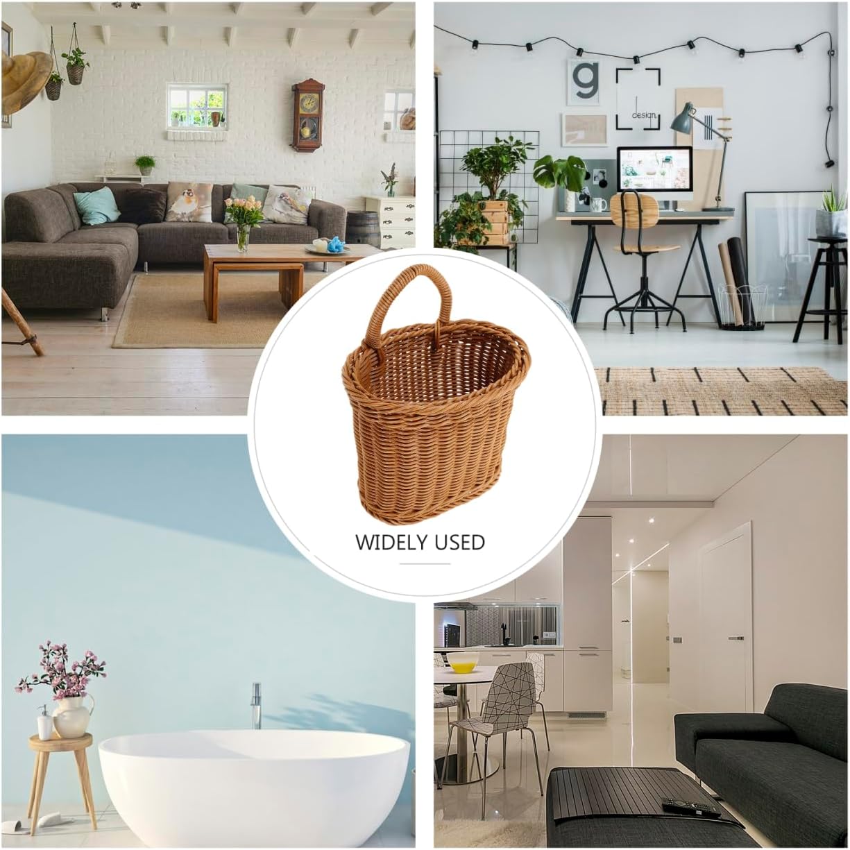 Woven Imitation Rattan Storage Basket