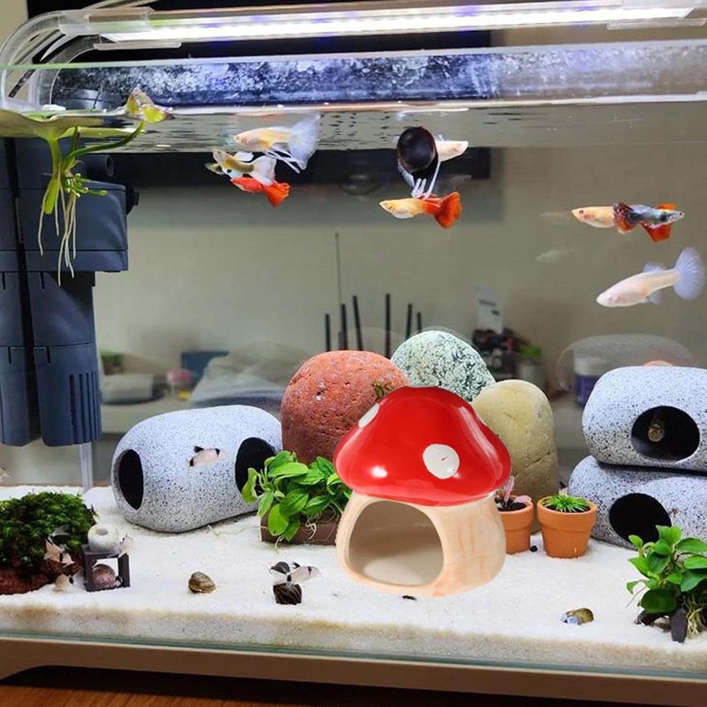 Ceramic Fish Tank Decor / Red