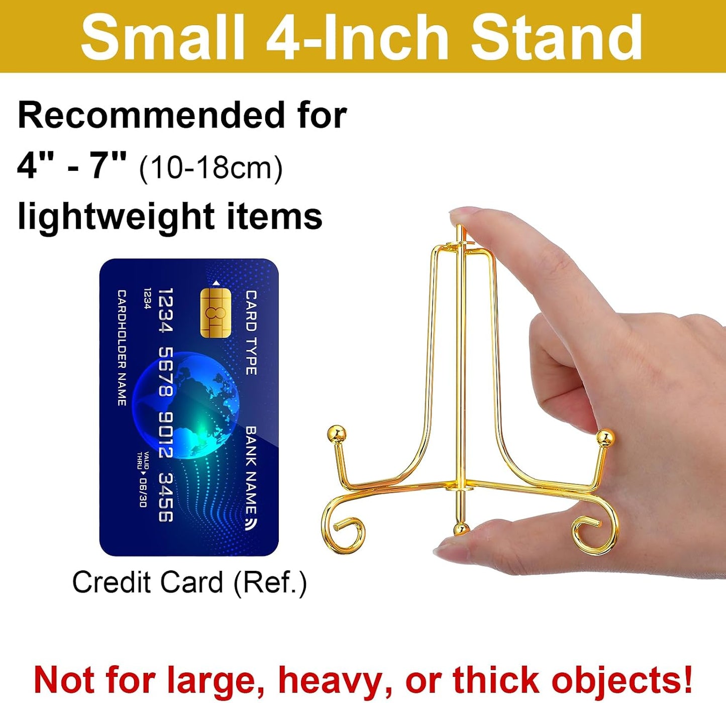 Plate Stands for Display / Gold / 4 Inch / Set of 15