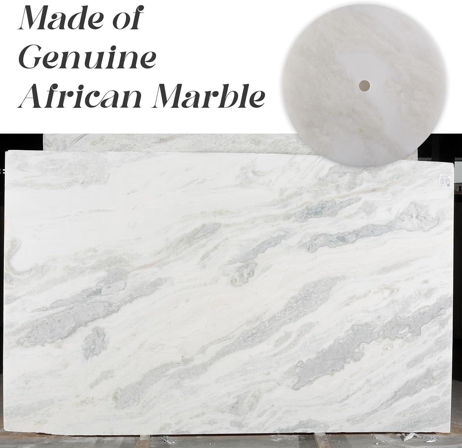 African Genuine Marble Paper Towel Holder Countertop, 6" Stone Base Gold Rod Paper Towel Holder Stand for Kitchen