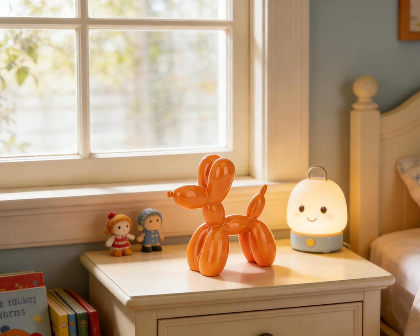 Vibrant Balloon Dog Statue Decor / Orange / 4 Inch