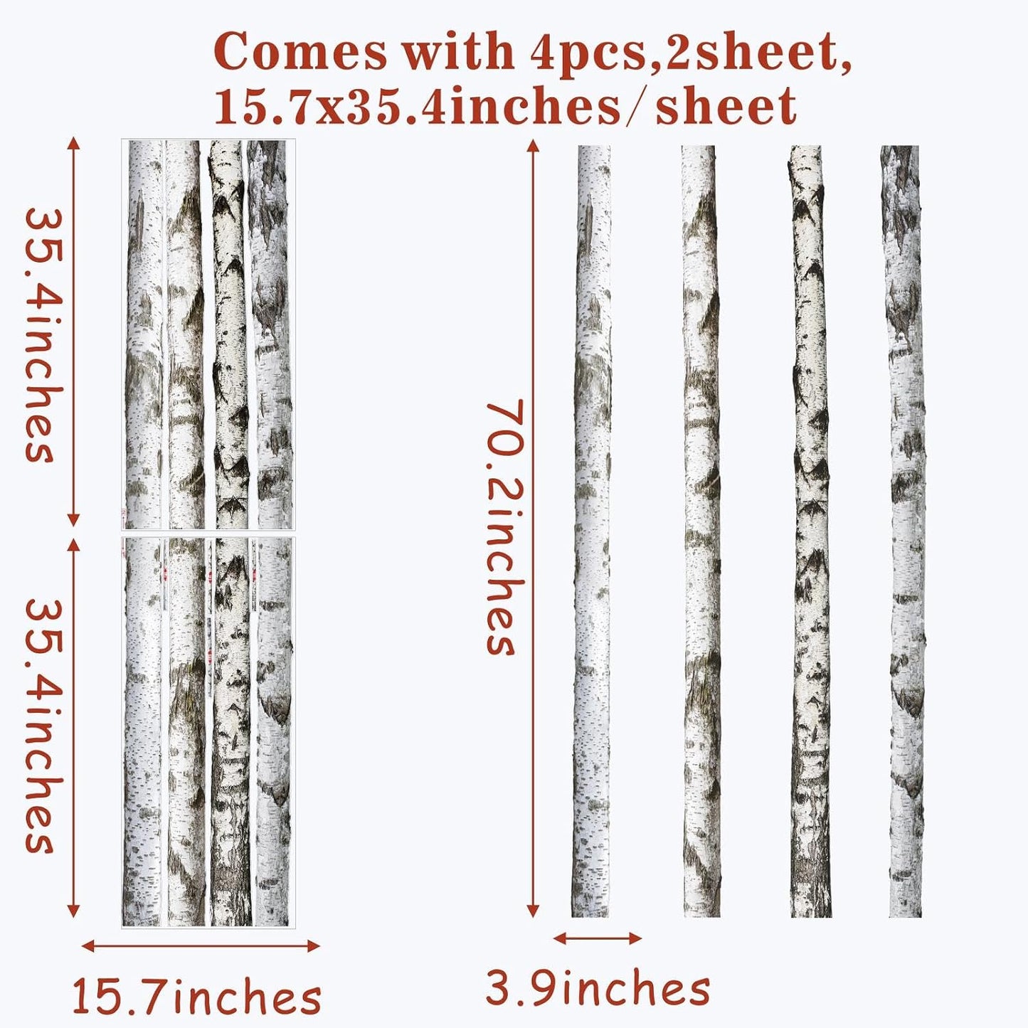 Large Wall Decal Nature Tree Wall Stickers Peel and Stick Large Tree Wall Decals Forest / Birch Tree