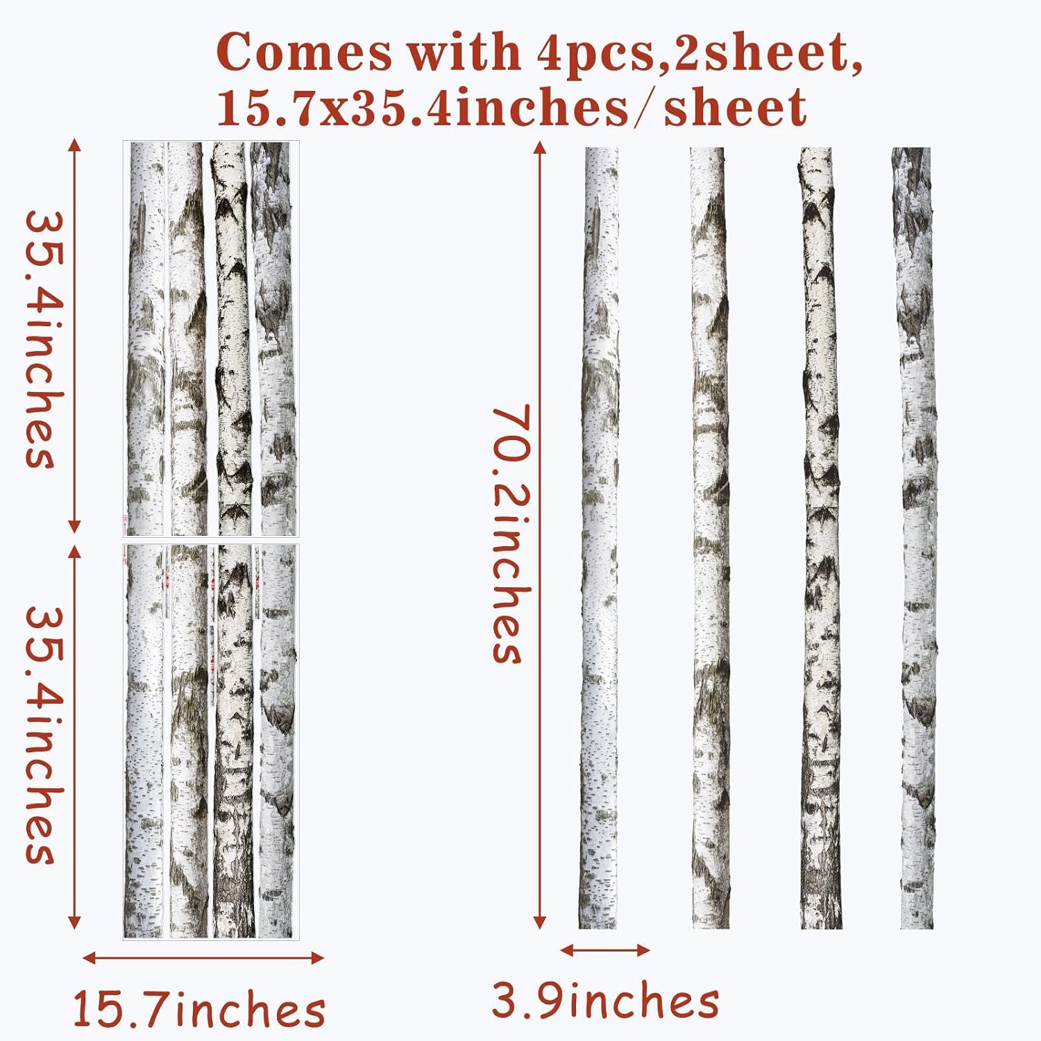 Large Wall Decal Nature Tree Wall Stickers Peel and Stick Large Tree Wall Decals Forest / Birch Tree