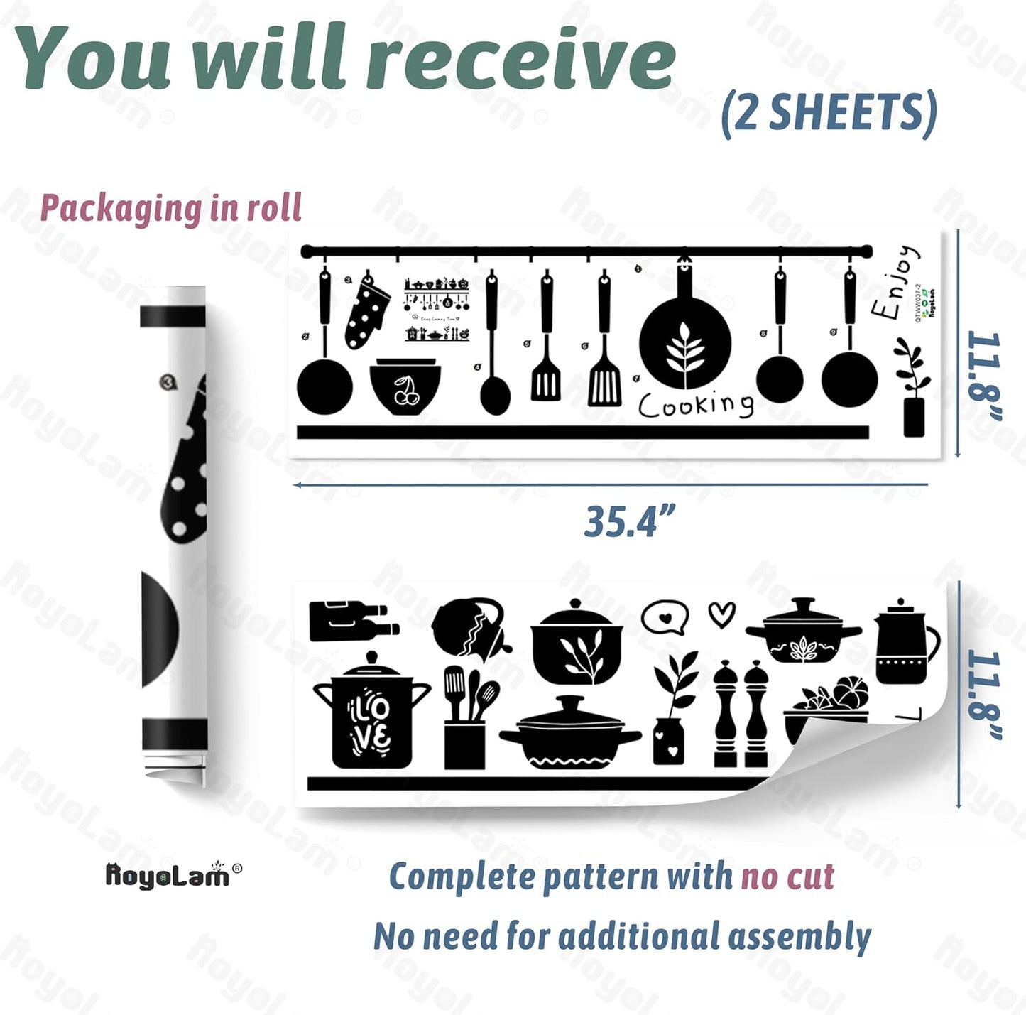 Kitchen Wall Stickers Silhouette Kitchen Tools and Pots On A Shelf Dining Room Wall Decals Removable