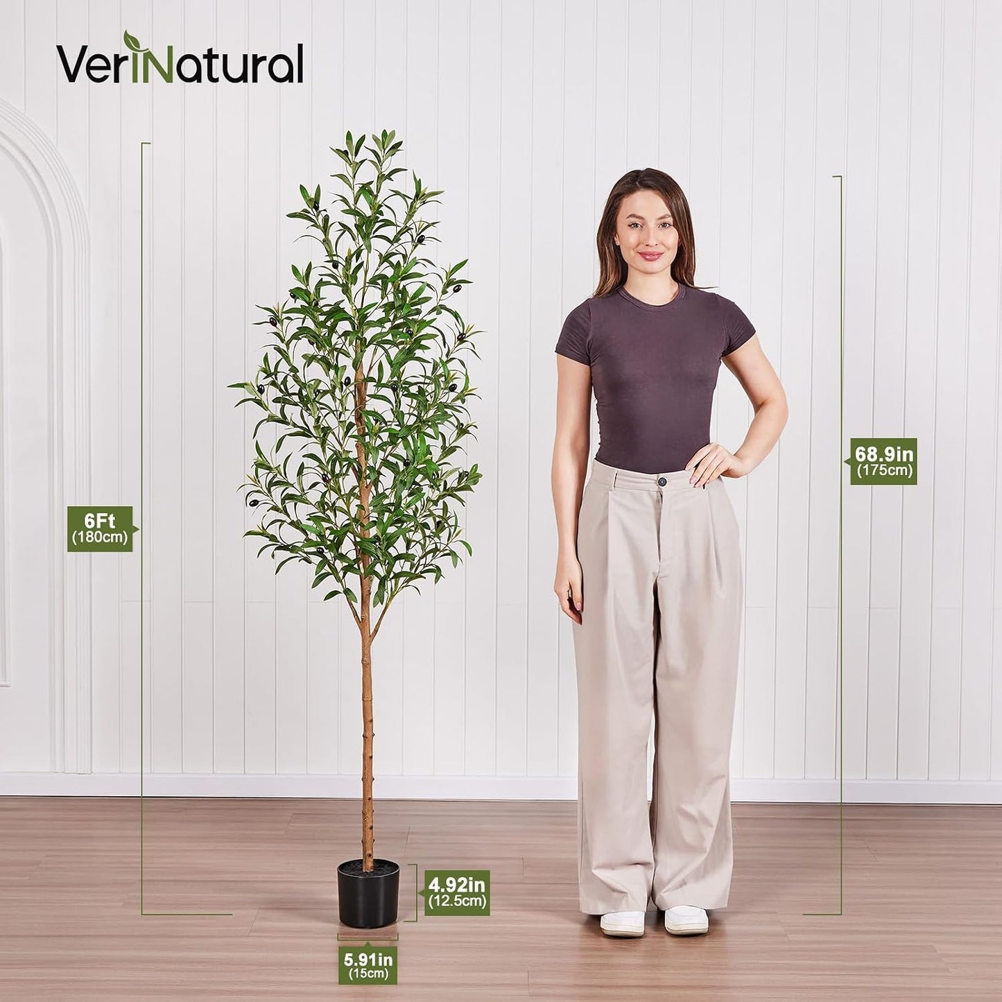 Large Fake Potted Plant / 6ft / 6 Inch