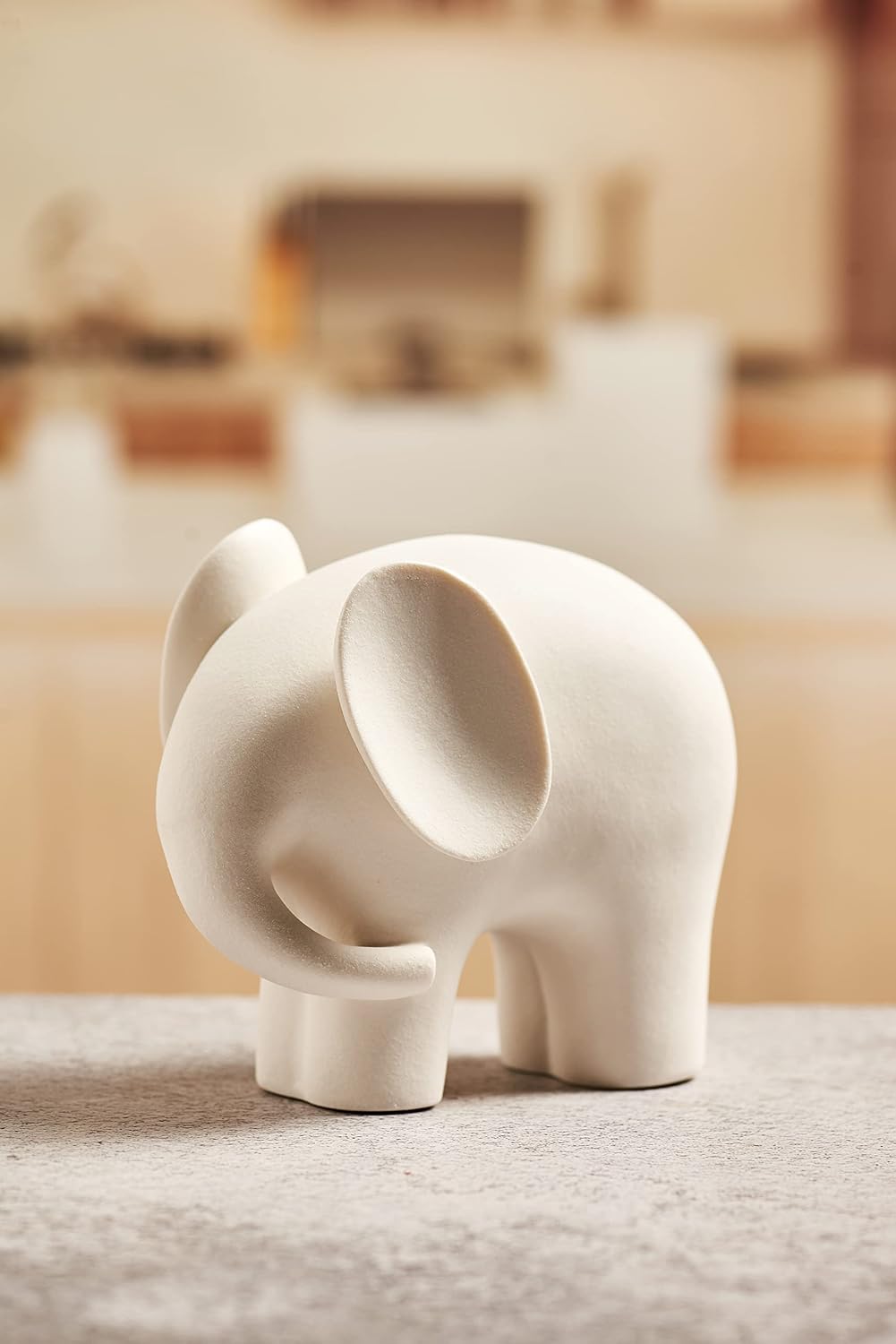 Modern Simple Ceramic White Elephant Living Room Home Office Decoration / Small White Elephant