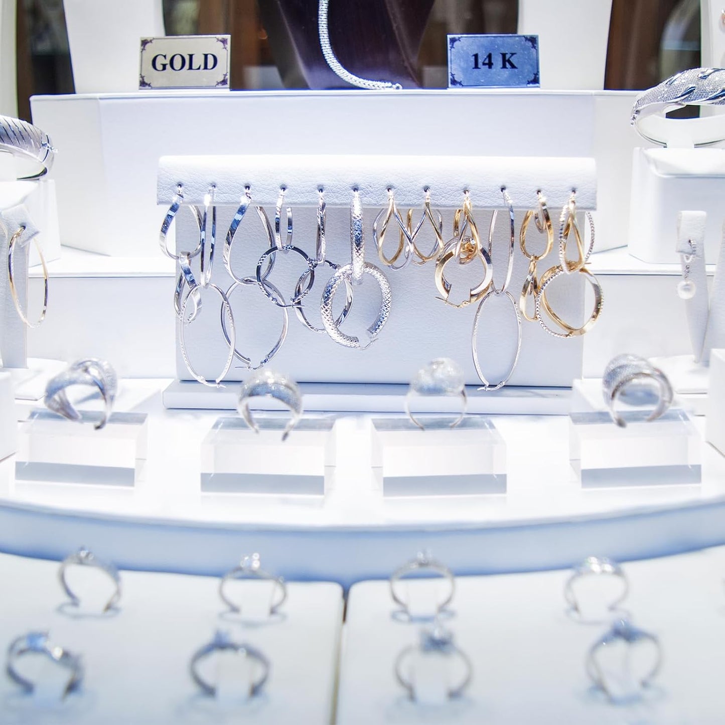 16 Pcs Clear Acrylic Blocks Square Display Block Clear Polished Cube Acrylic Jewelry Display Stand Ring Showcase Holder