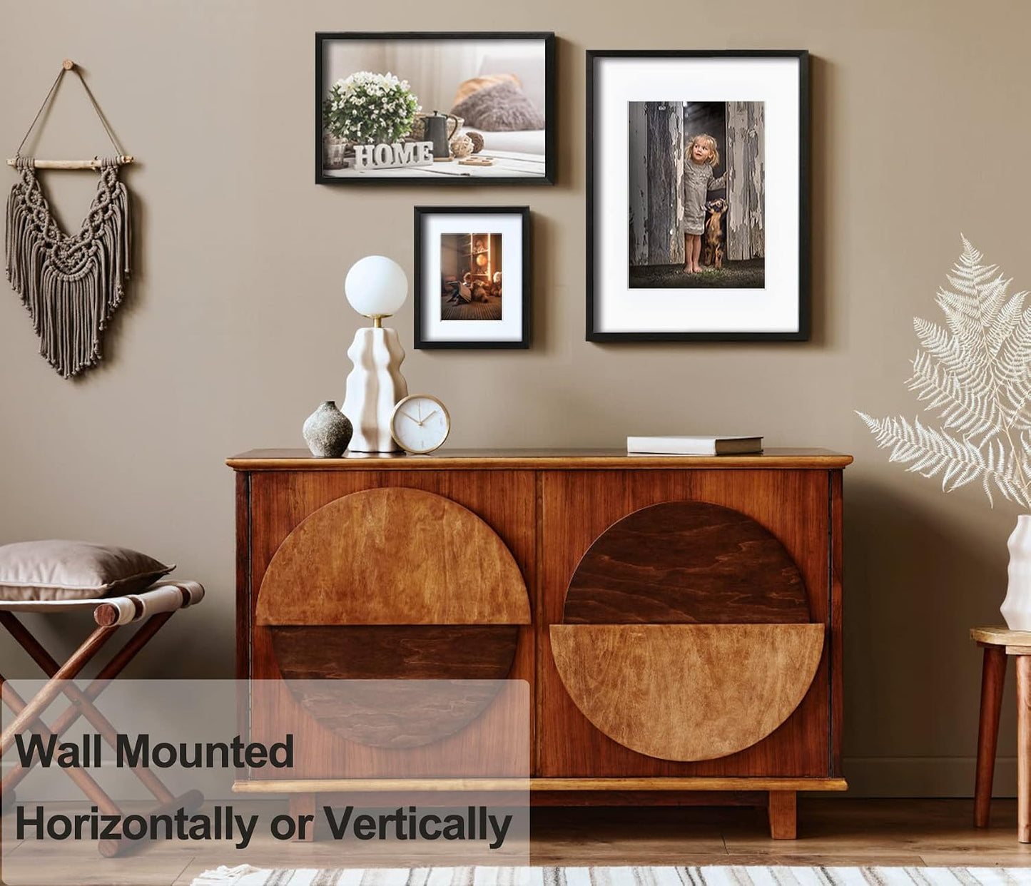 Yaetm Black 11x17 Picture Frames Set of 4, Solid Wood Poster Frame11x17, Wall Gallery 11 x 17 Black Wood Frames for