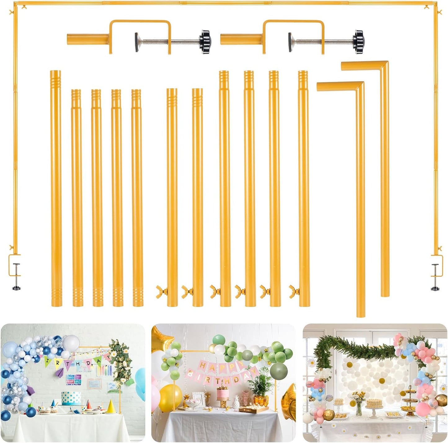 Over The Table Artificial Plants & Greenery Decor Rod Stand / Gold