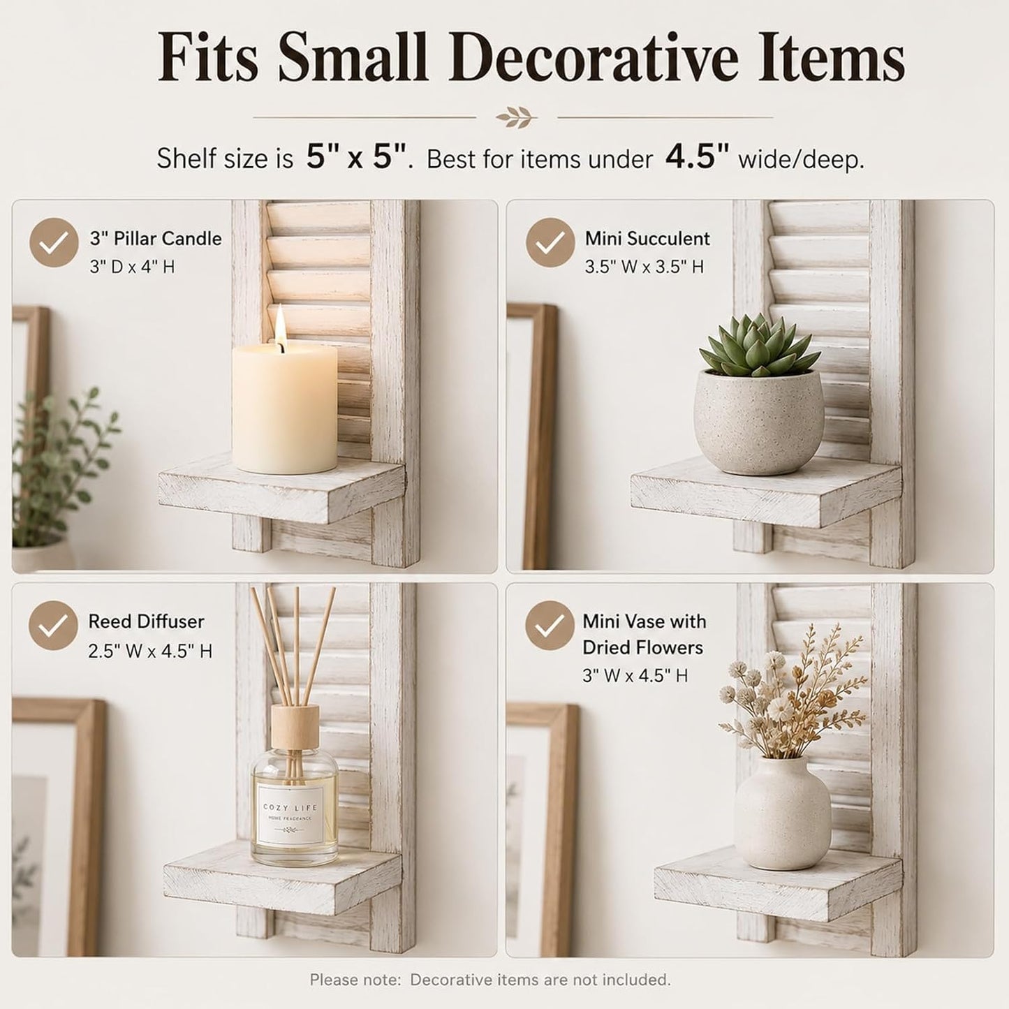 Farmhouse Wall Candle Holder / White / Set of 2