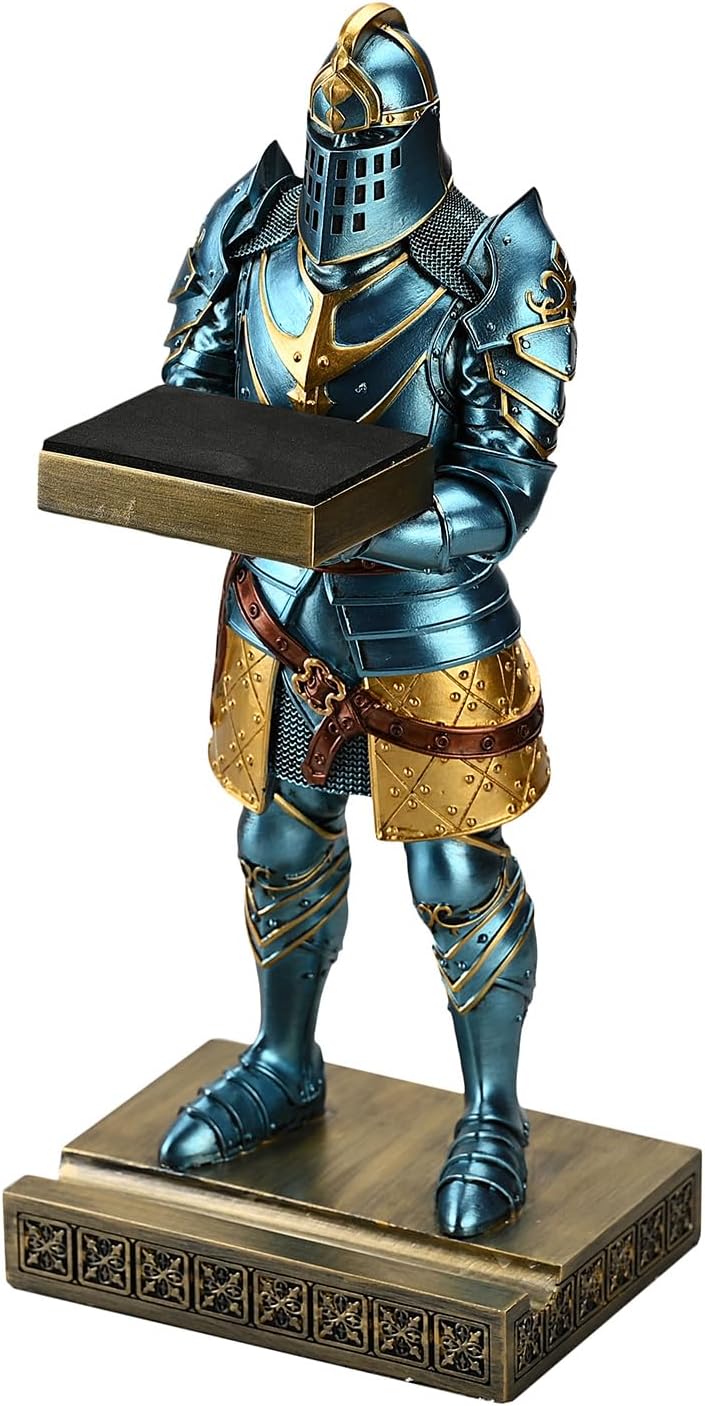 King's Guard Headphone Stand Watch Stand Jewelry Holder Tray Tower Blue | 12.20 Inch Resin Warrior Pen Holder Cell