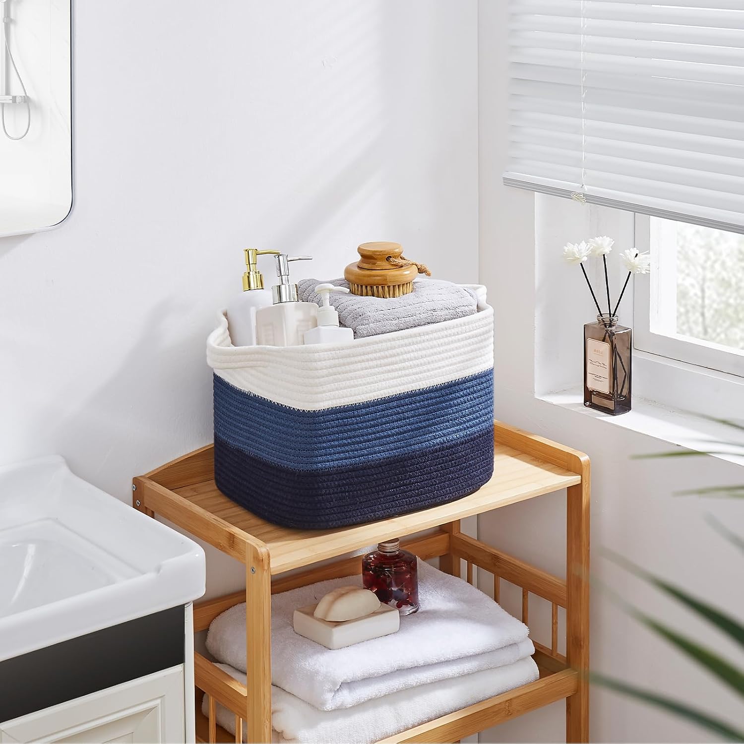 Woven Baskets for Storage / Gradient Blue / 13 x 9.9 x 8.7 / Set of 3