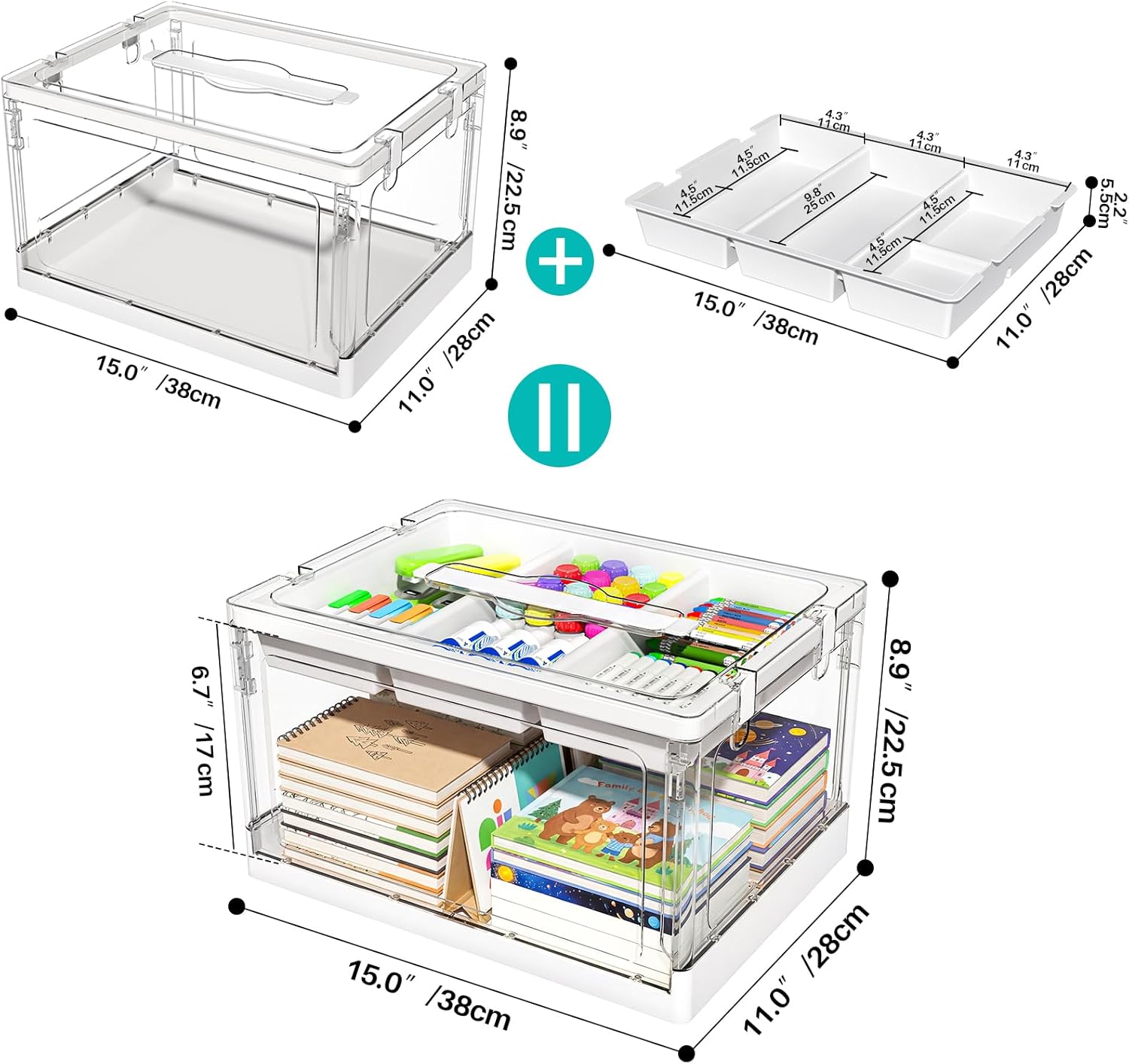 Trays / Art Supply Organizer and Storage / Clear