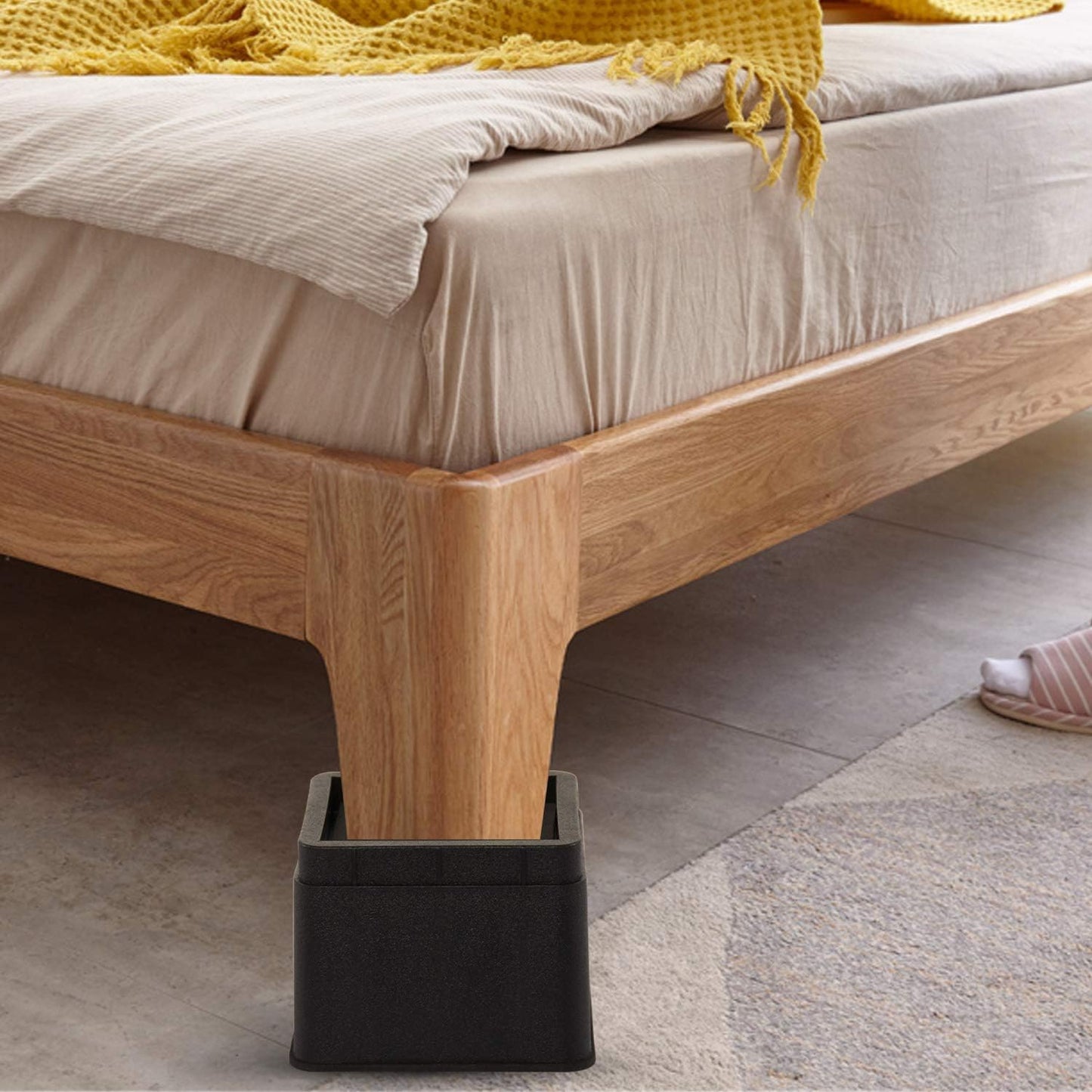 BTSD-home Bed Risers 3 Inch, 6 Pack | Heavy Duty Stackable Furniture Lifters for Dorm Beds, Sofas, Couches and Tables