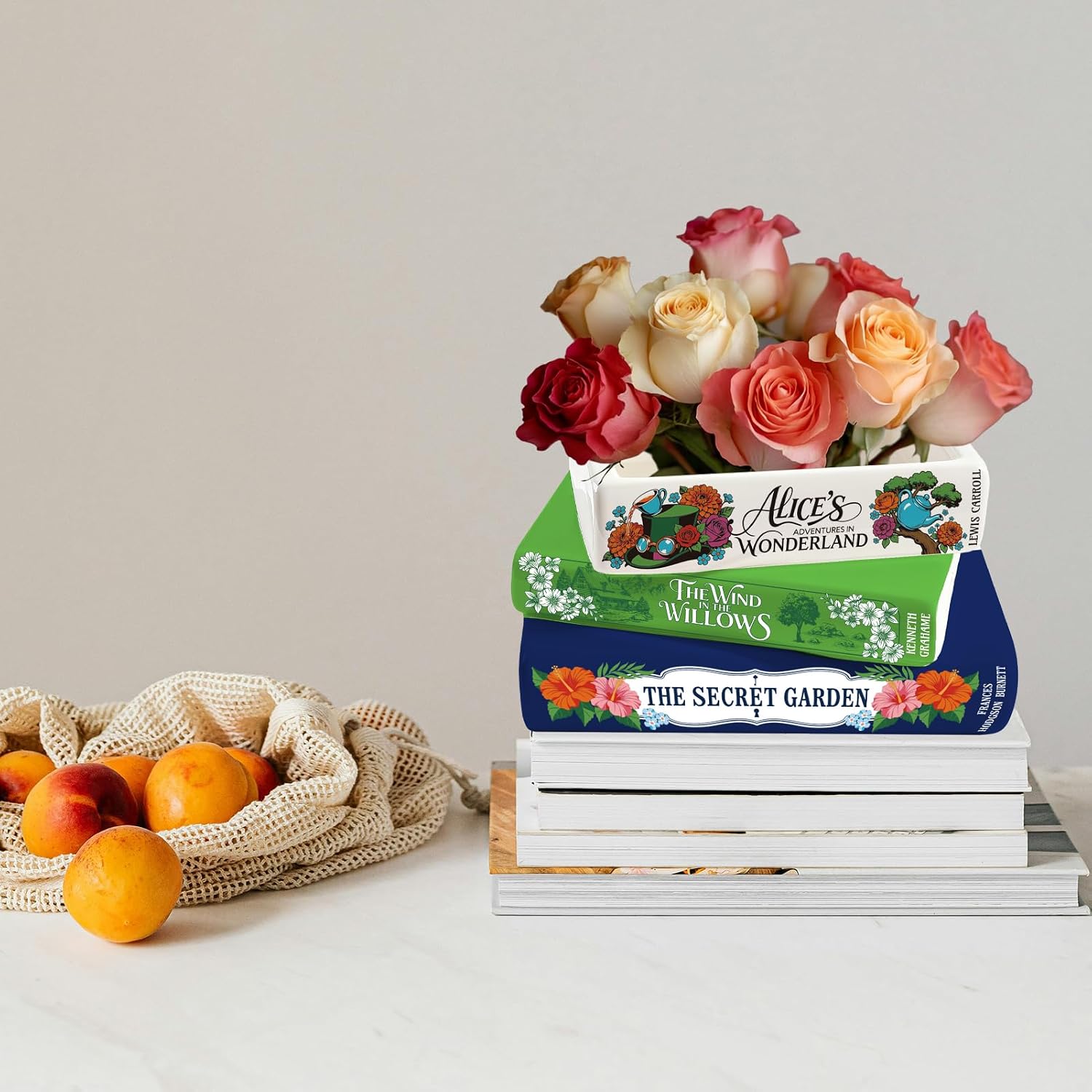 Small Book-Shaped Ceramic Planter for Flowers / Navy Green