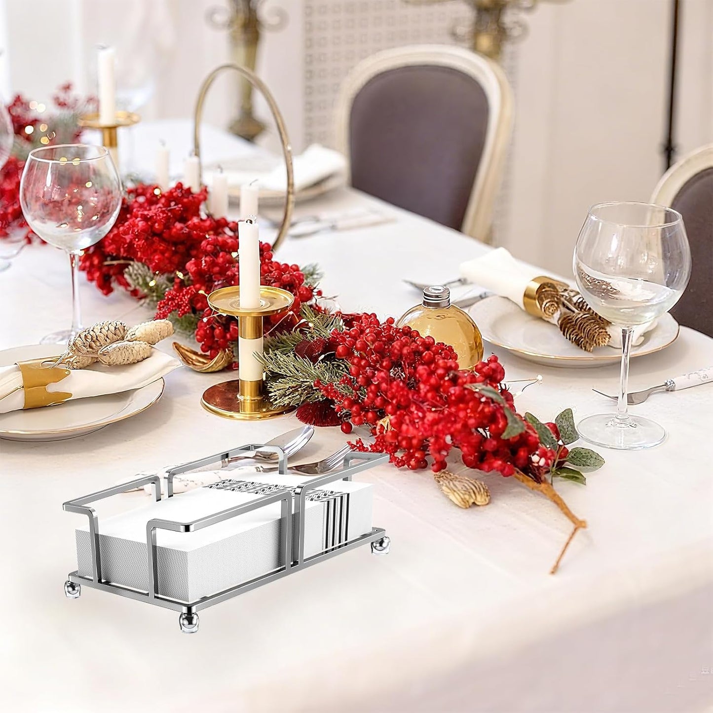 Bathroom Napkin Holder Bathroom Paper Towel Holder Bathroom Guest Towel Holder Tray / Chrome