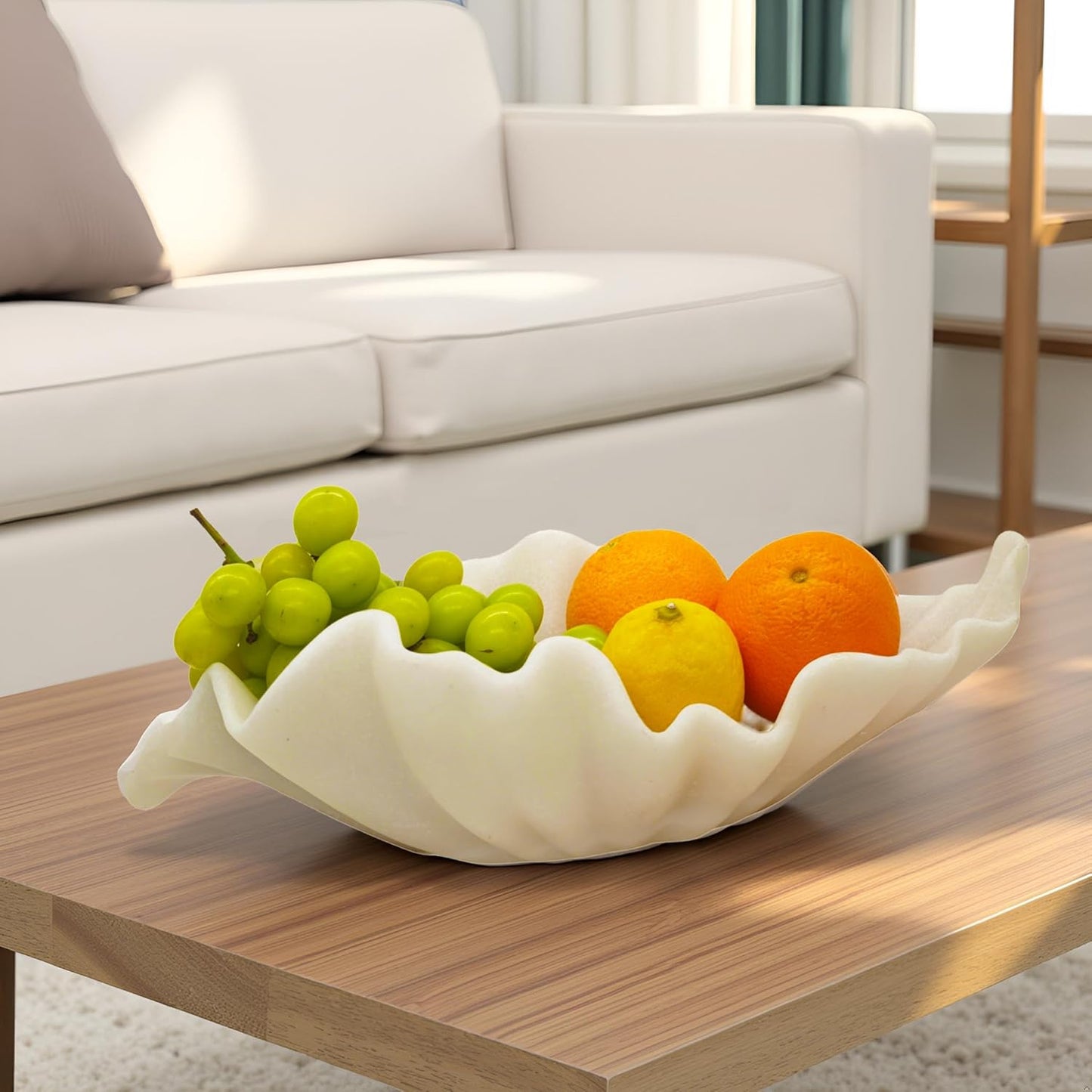Large Decorative Bowl / Off-white / 16" Large