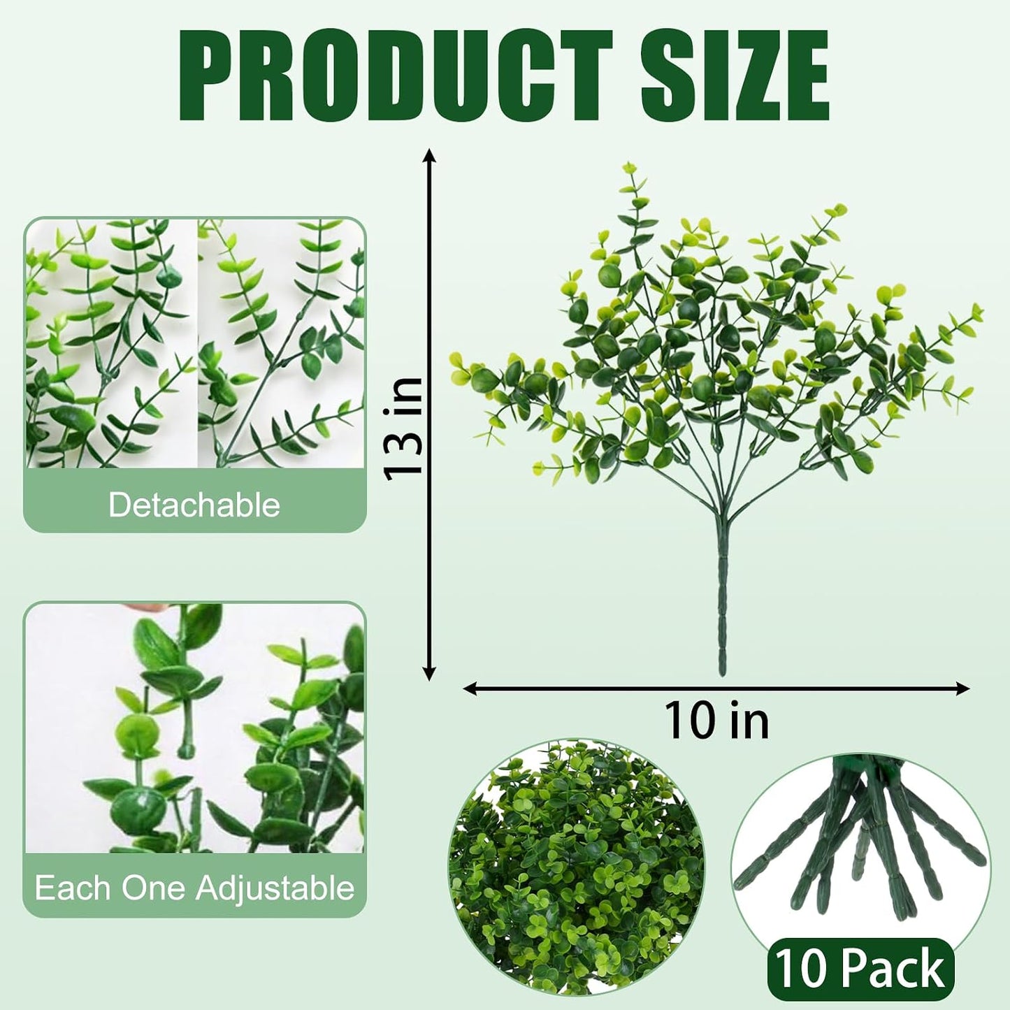 Realistic Faux Plants Stems / Green-10