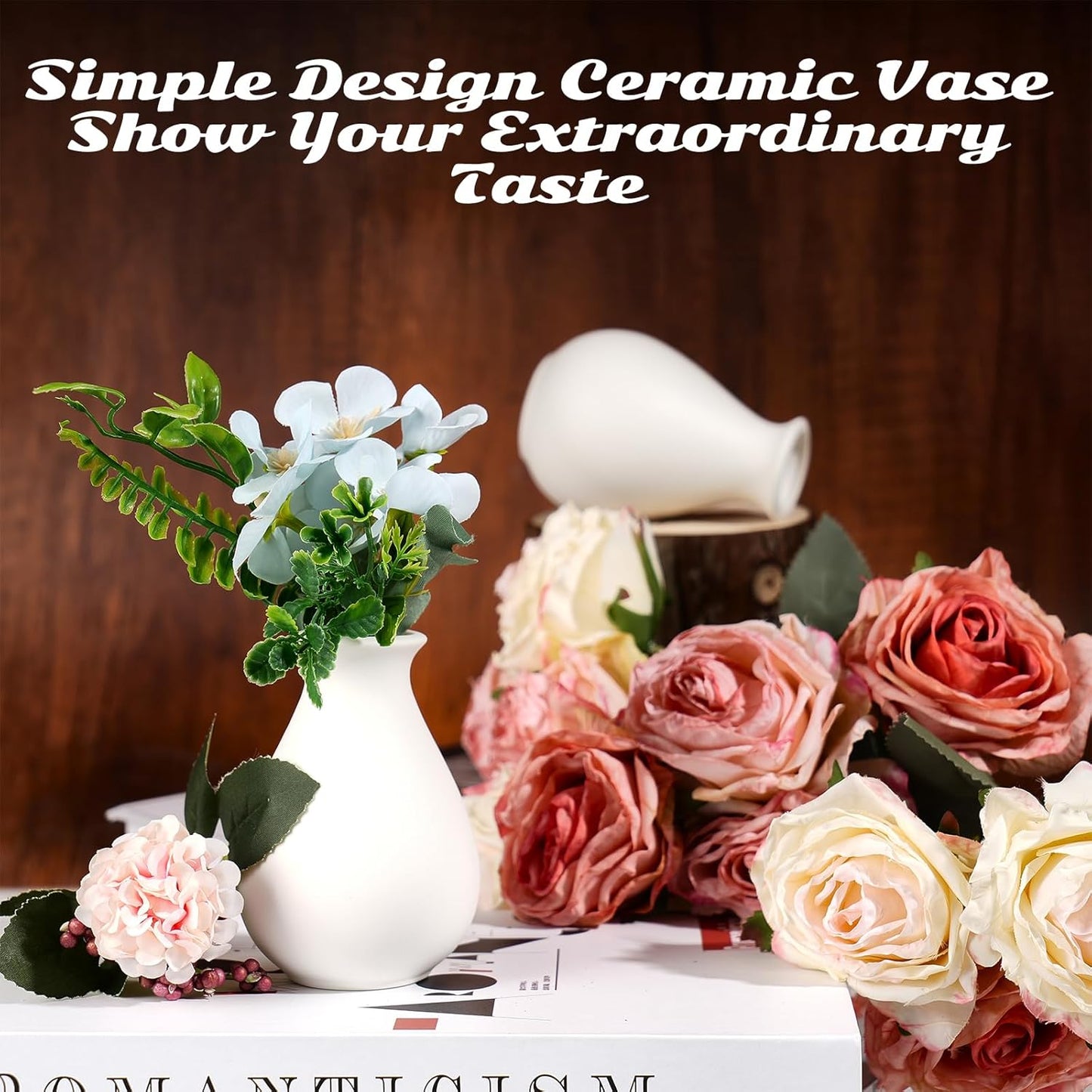 Ceramic Bud Vases Bulk / White / 3.9 Inch / Set of 15
