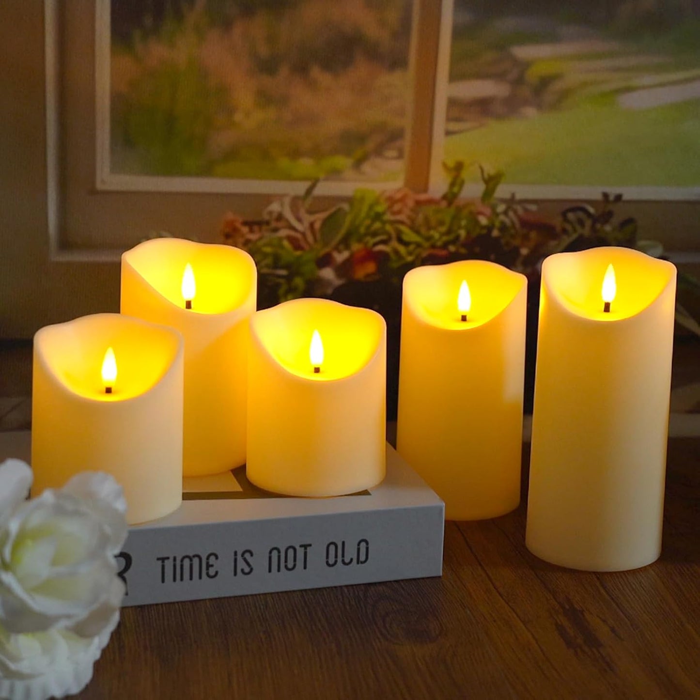Eebuss Flameless Candles with Remote Timer, Battery Operated Realistic Flickering LED Candles, 9 Packs Fake Candles for
