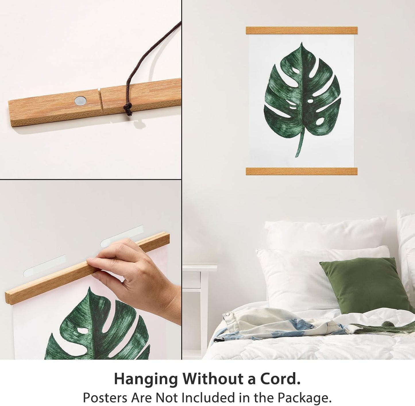 Magnetic Poster Hanger Frame for 55x80 55x40 55x27 Movie Music Posters Wall Art,Teak Wood Picture Frames for Large