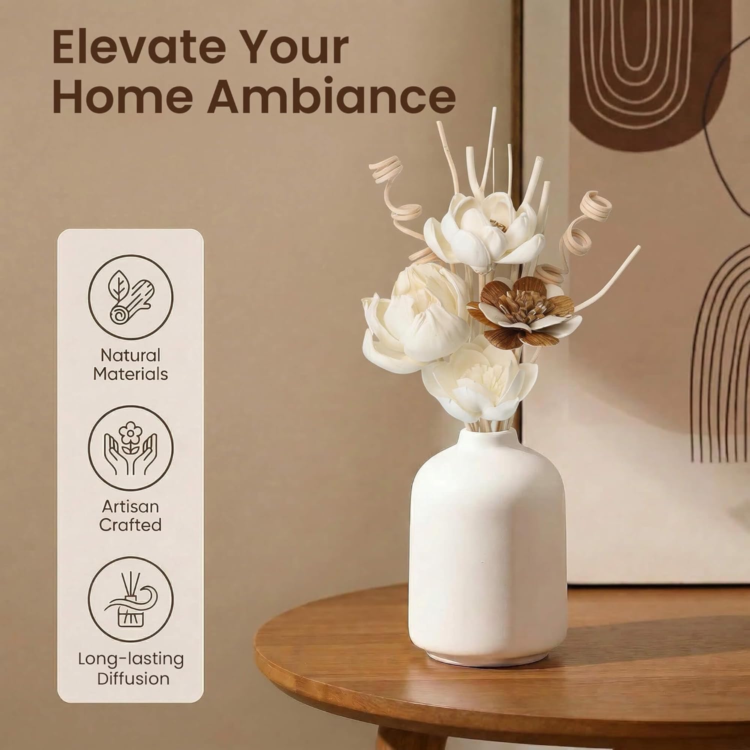 Flower Diffusers / Reed Diffuser Sticks / Natural / Set of 12