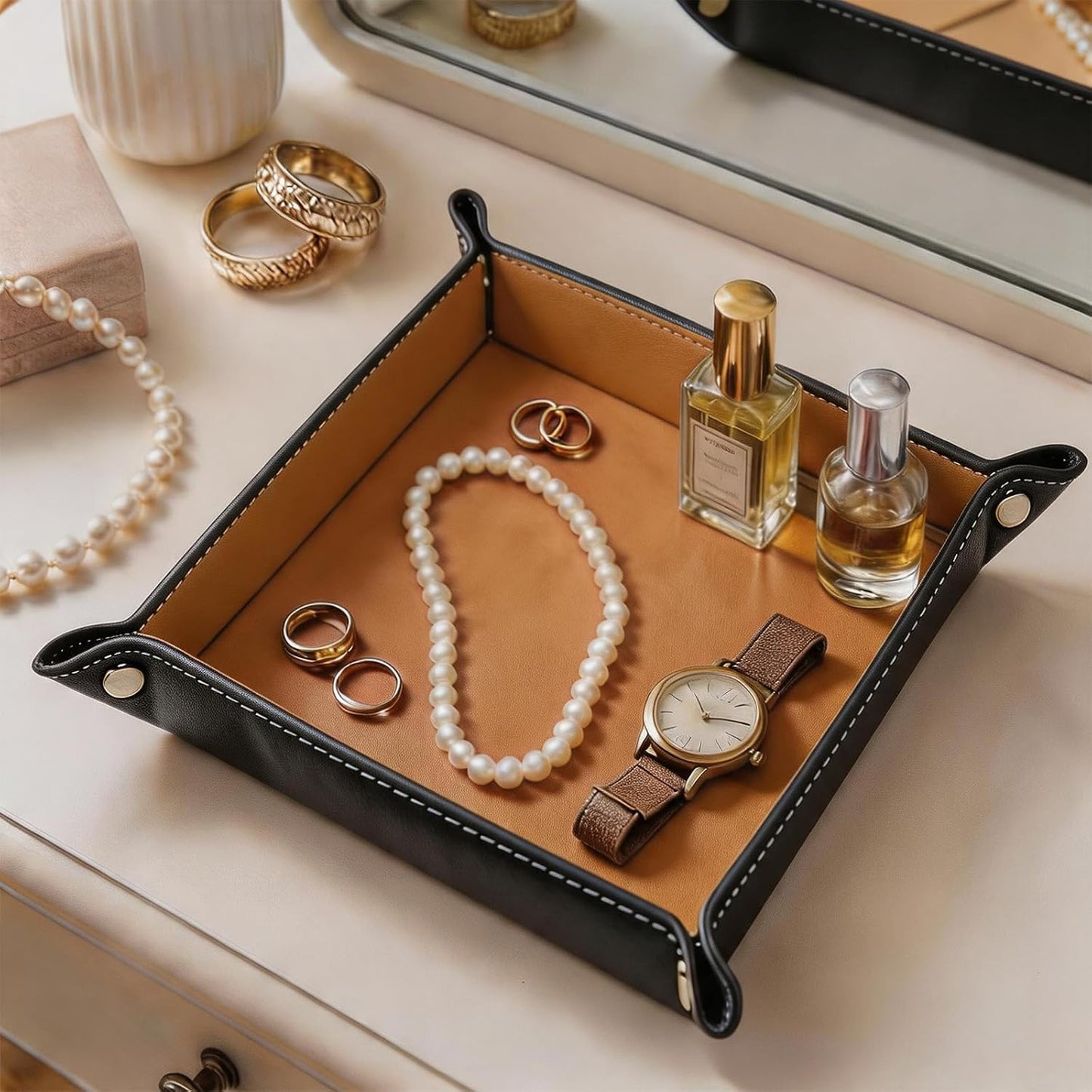 Valet Tray Desktop Storage Organizer / Khaki