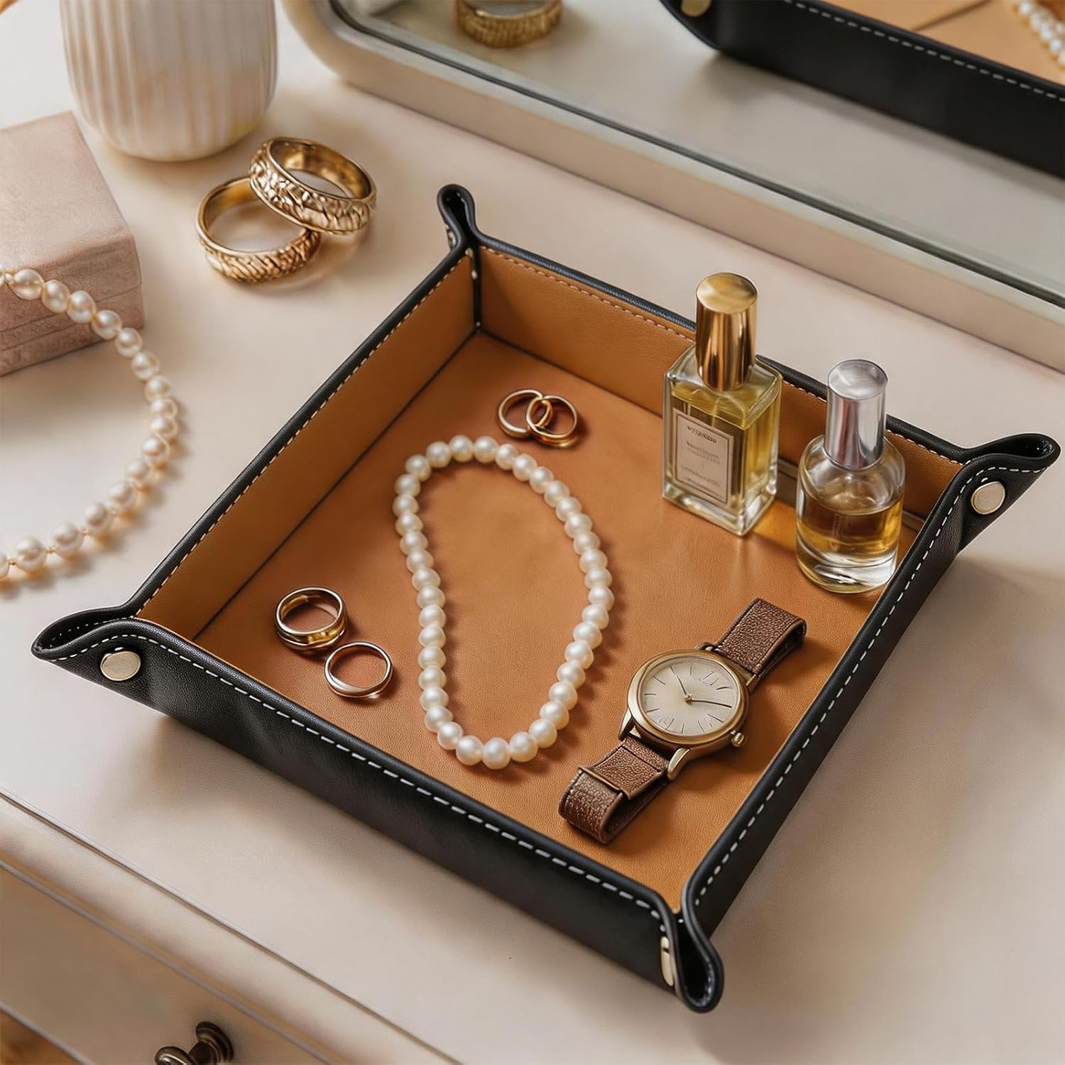 Valet Tray Desktop Storage Organizer / Khaki