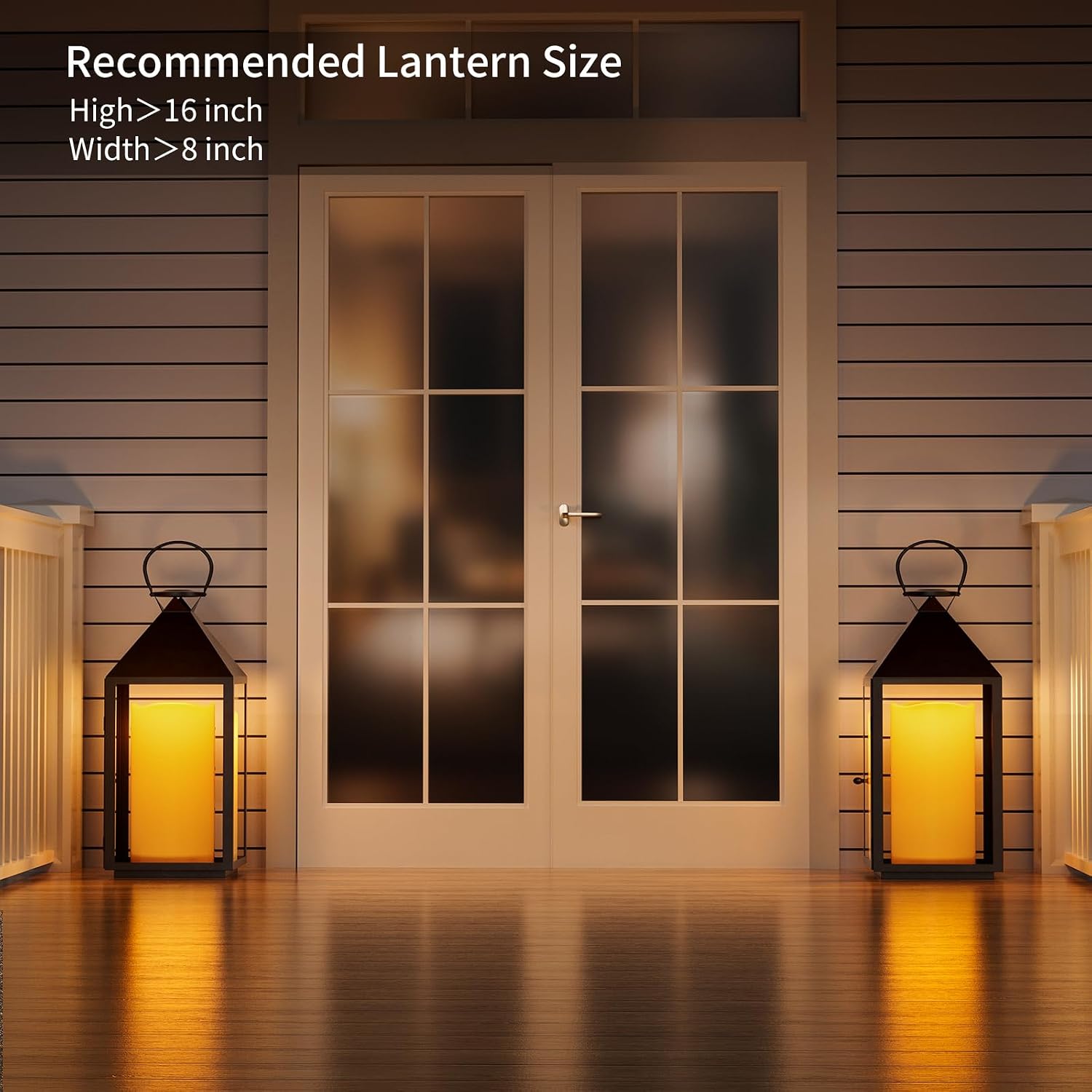 Outdoor Flameless Candles 6" x 12" Large Battery-Operated Candles Set of 2 | LED Flickering Pillar Candles, Waterproof