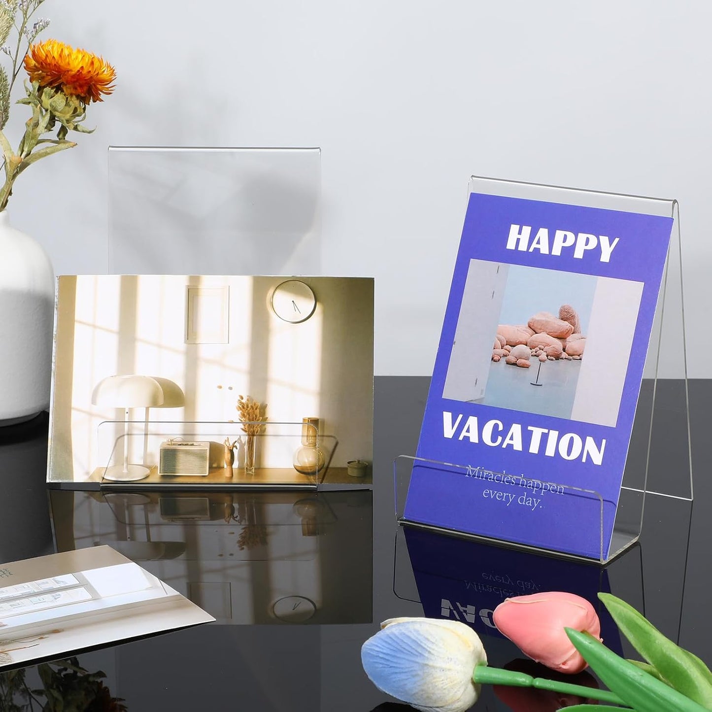 Acrylic Book Stand / Clear / 6 x 4 x 4 / Set of 10