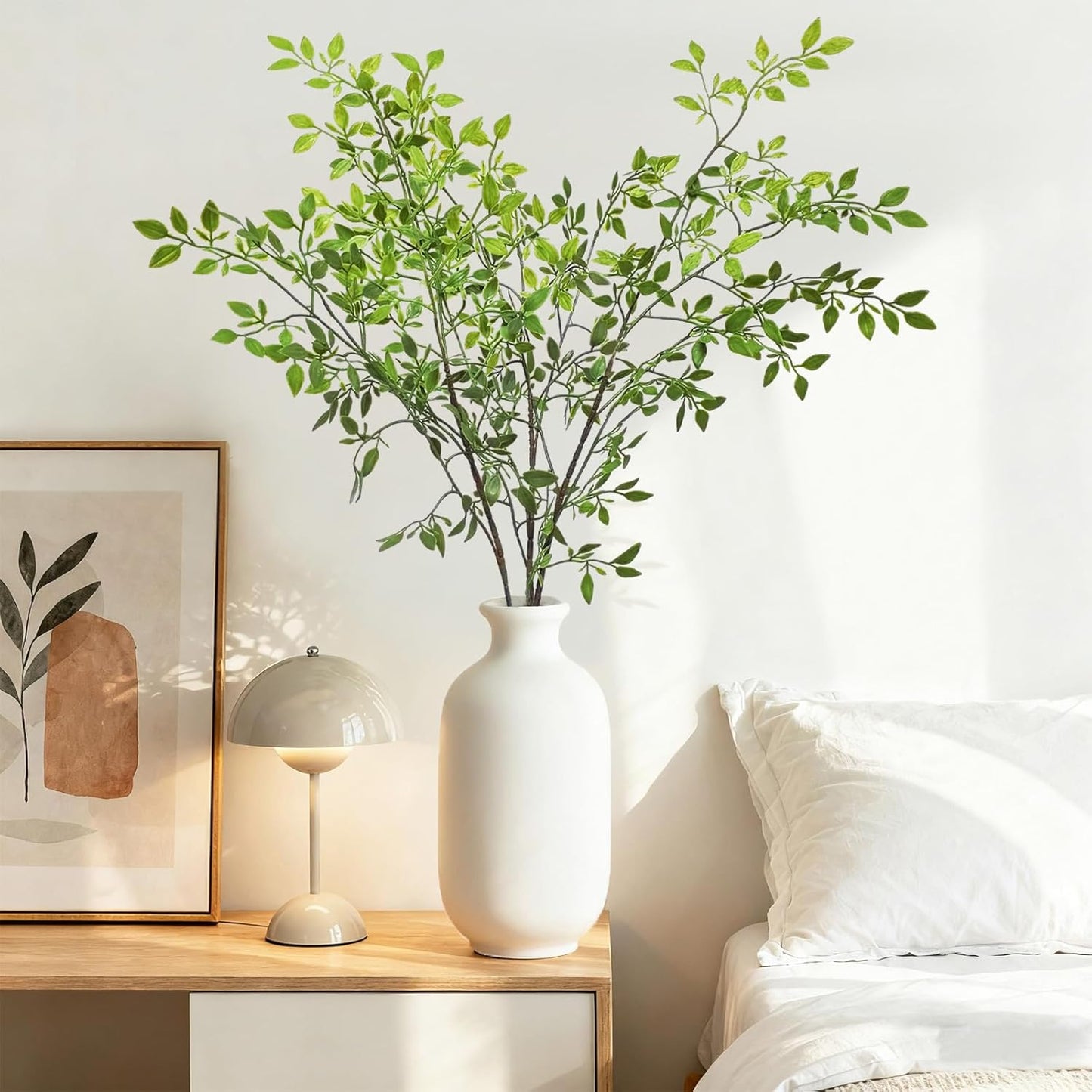 Artificial Plants Faux Branches for Vase / Green Nandina / 43.3 Inch / Set of 2