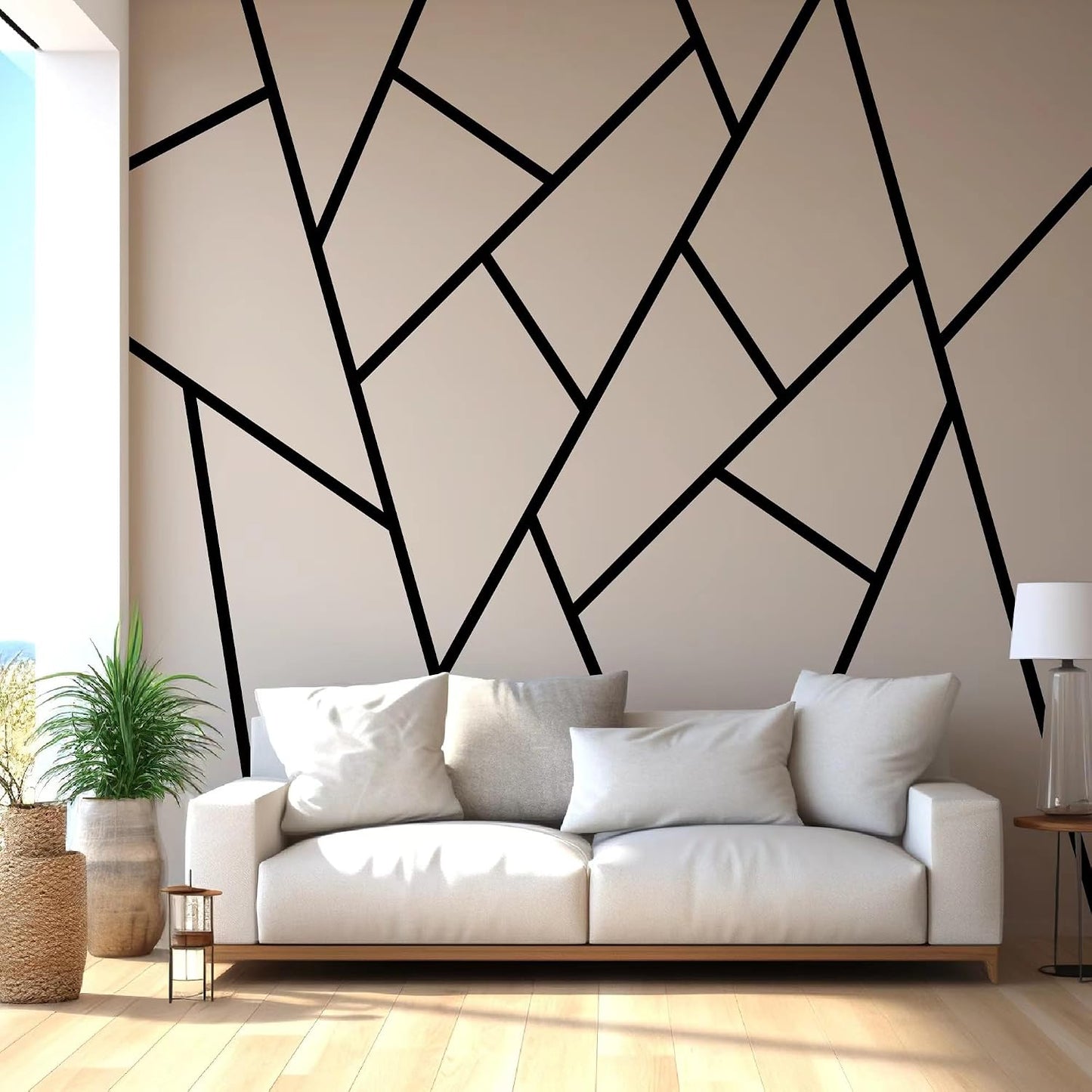 Large Vinyl Modern Line Wall Decals / Black