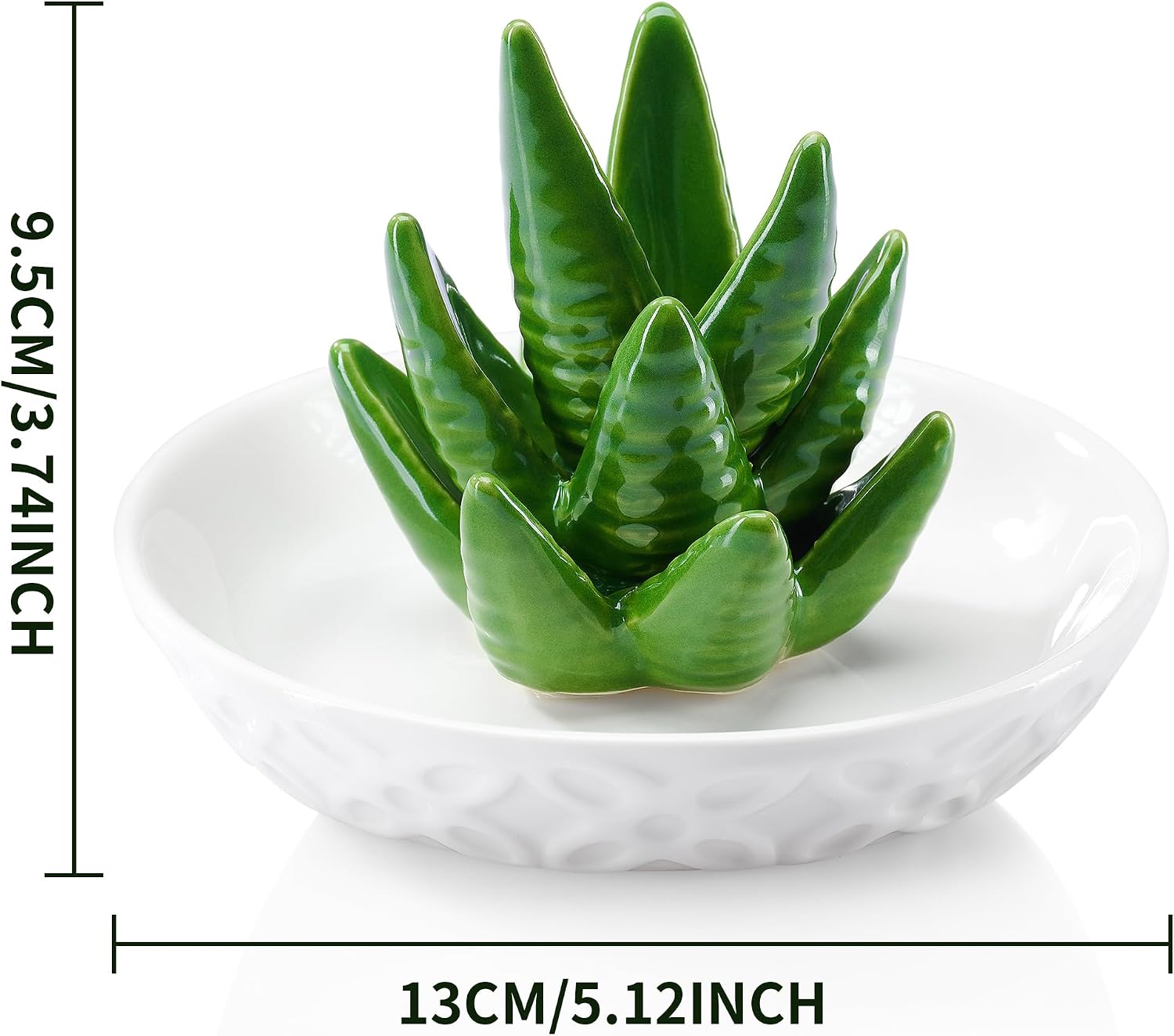 Ceramic Jewelry Tray / 5.12 x 5.12 x 3.74 / Aloe